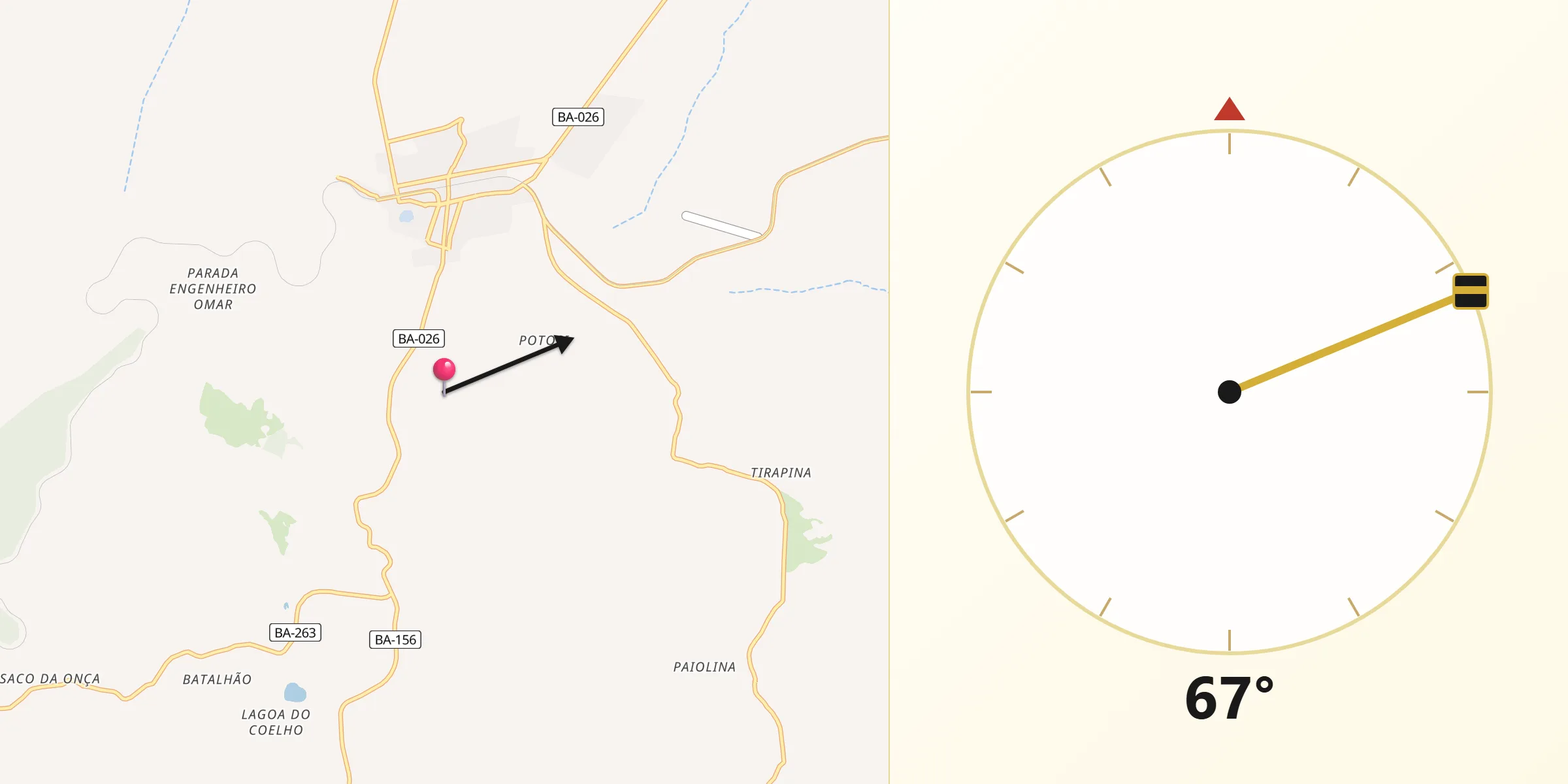 Direção da Qibla a partir de Licínio de Almeida