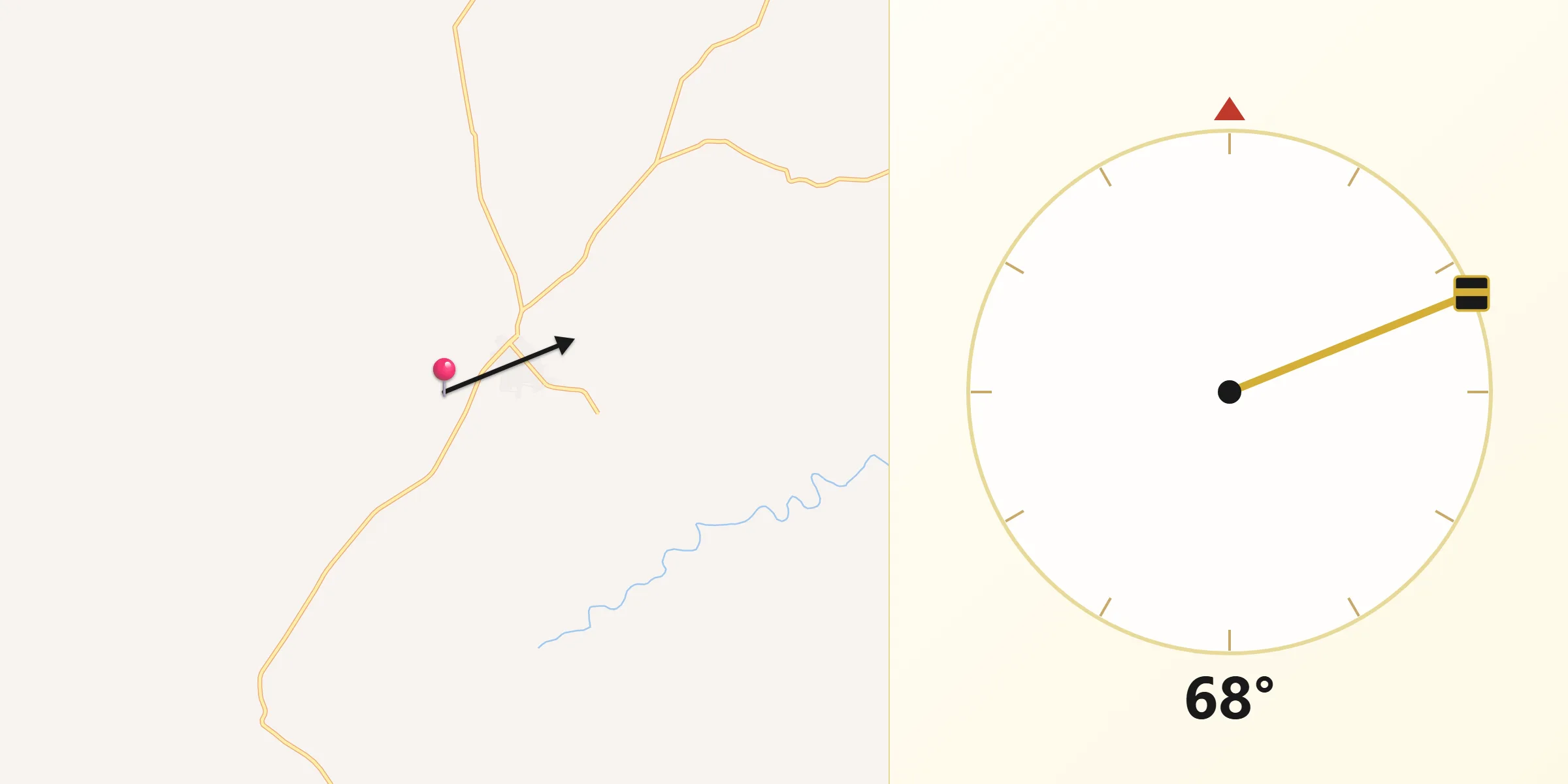 Direção da Qibla a partir de Miravânia