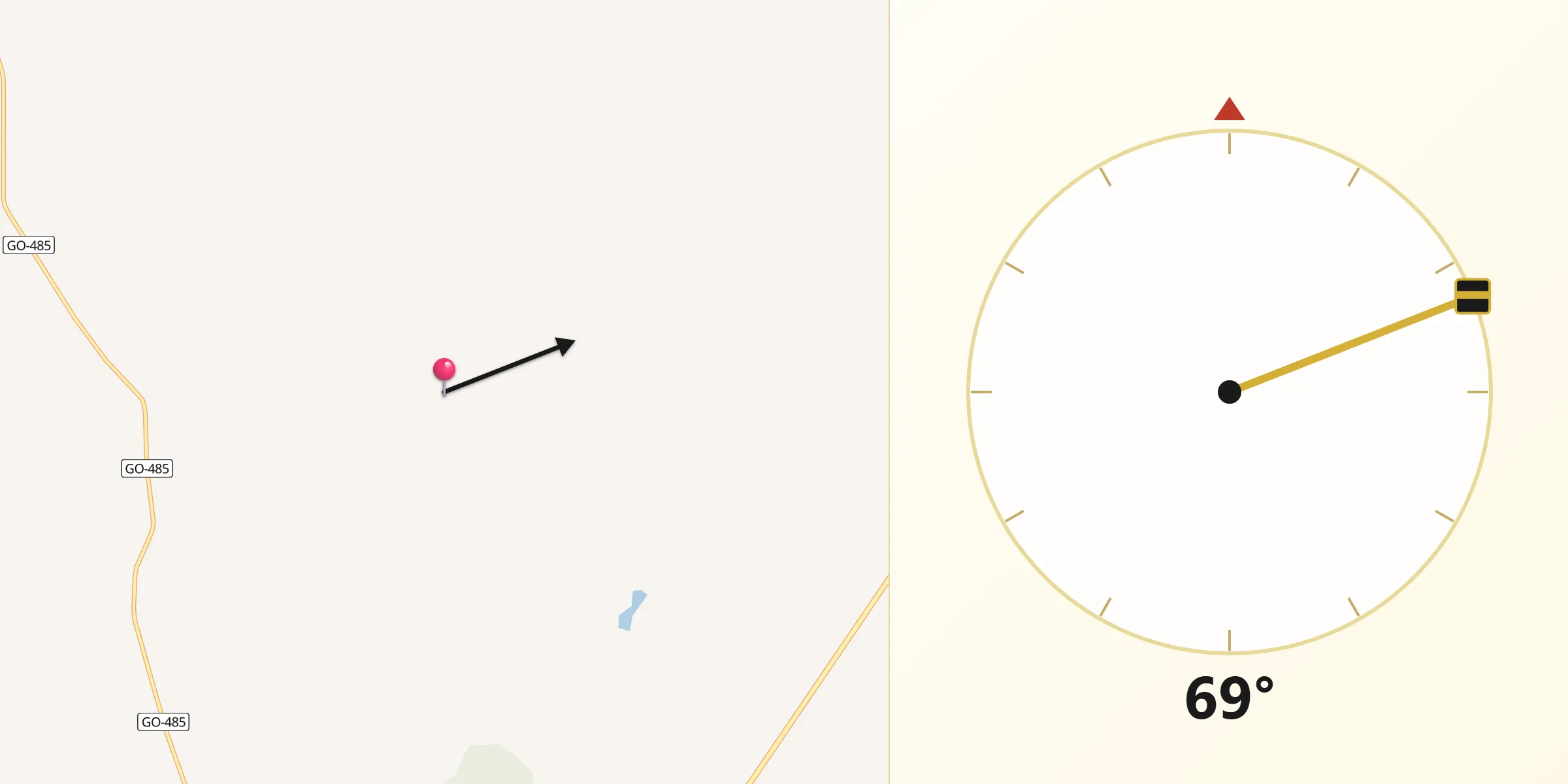 Direção da Qibla a partir de Vila Boa