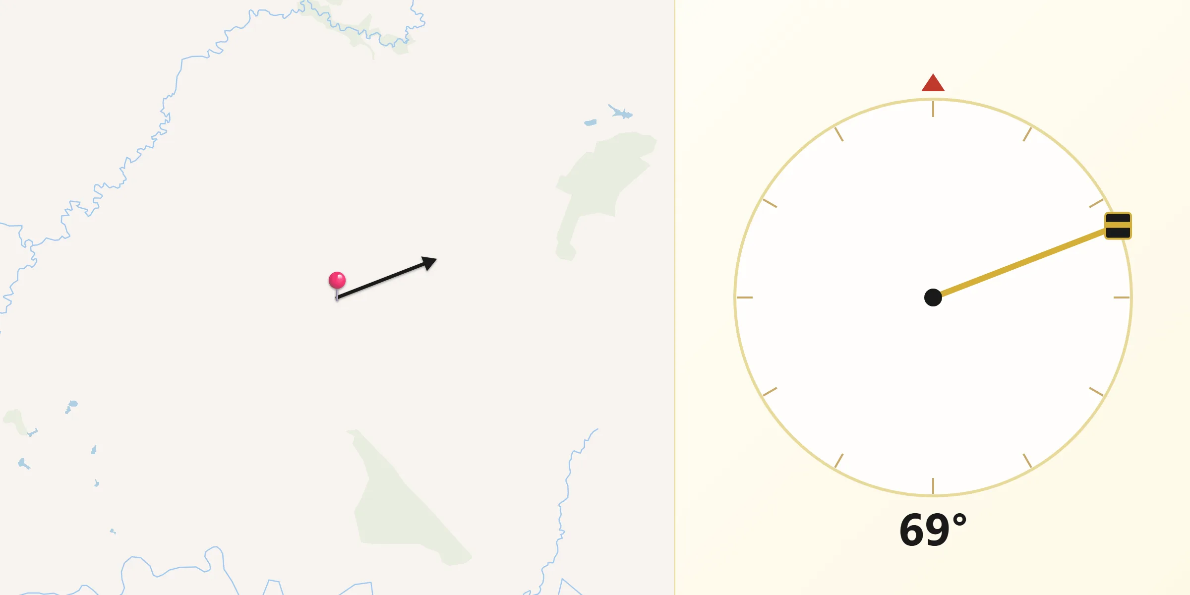Direção da Qibla a partir de Mimoso de Goiás