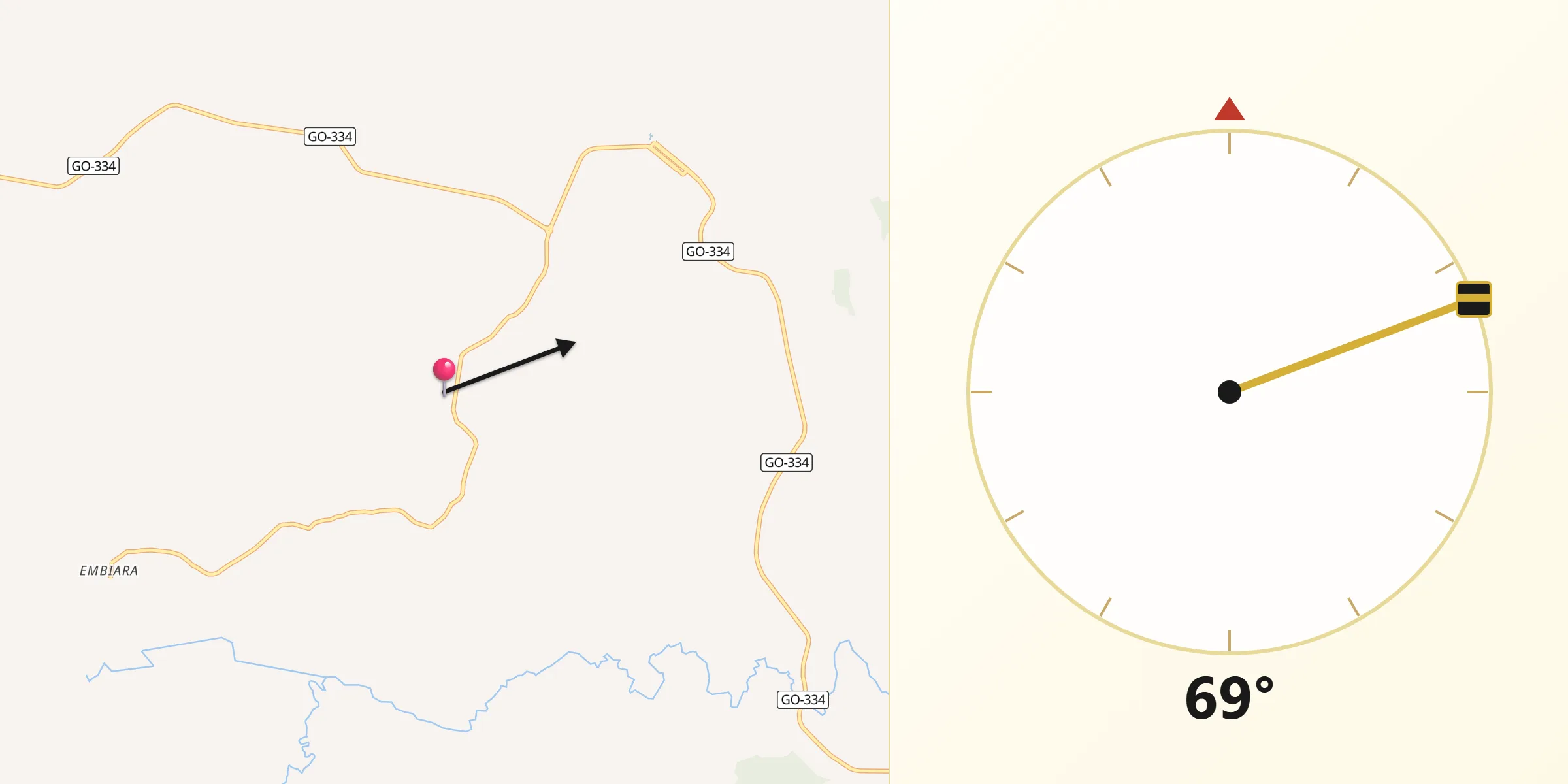 Direção da Qibla a partir de Nova América