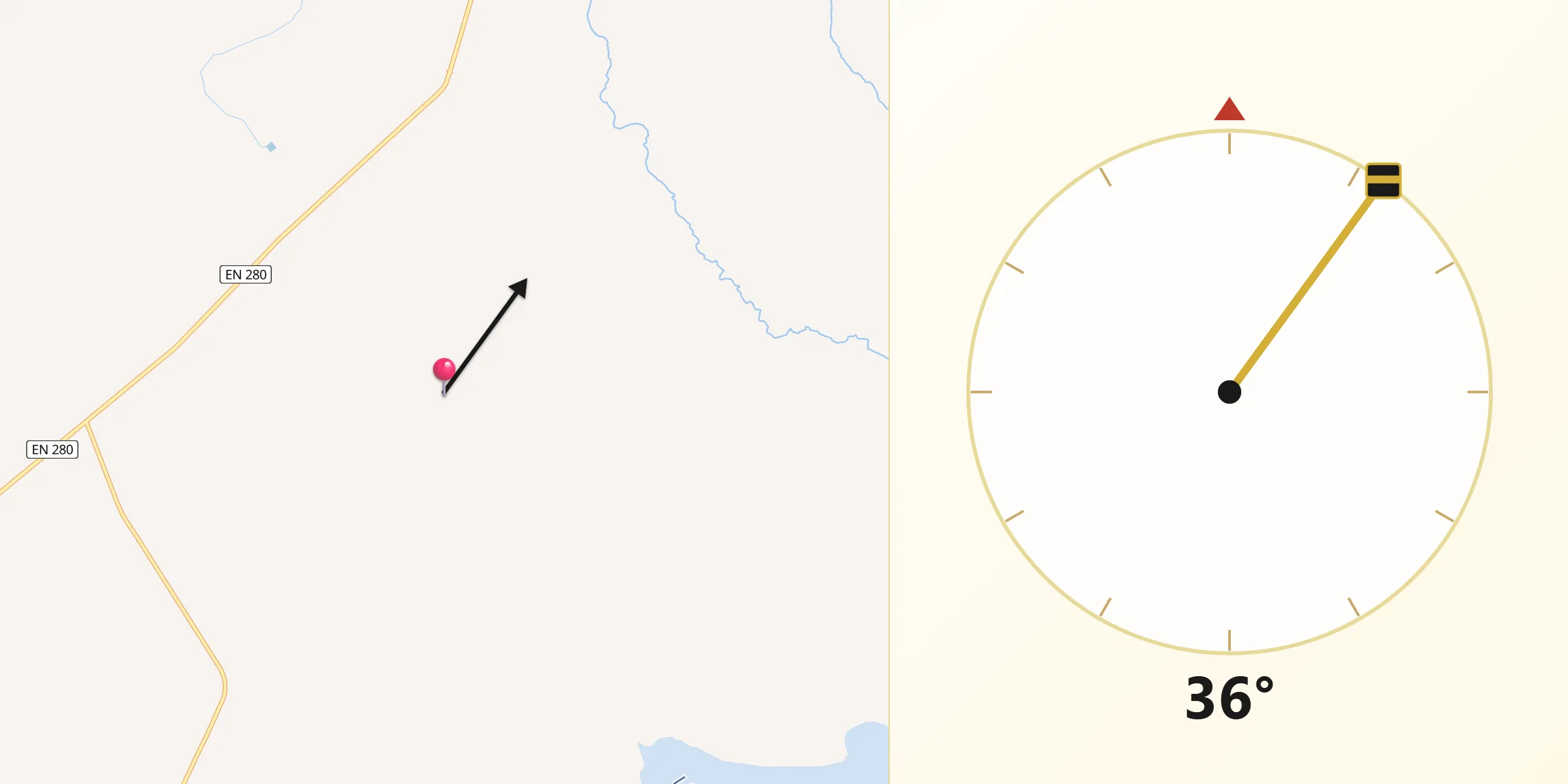 Direção da Qibla a partir de Humpata