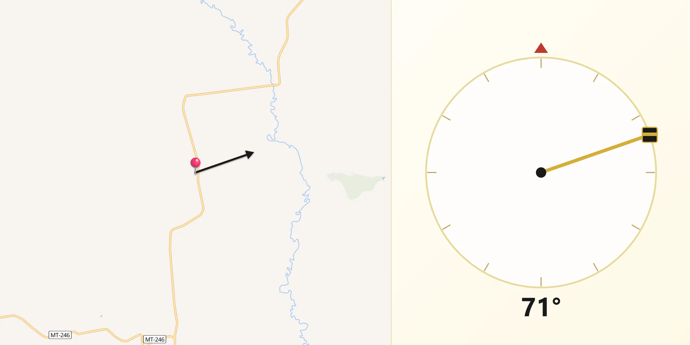 Direção da Qibla a partir de Salto do Céu