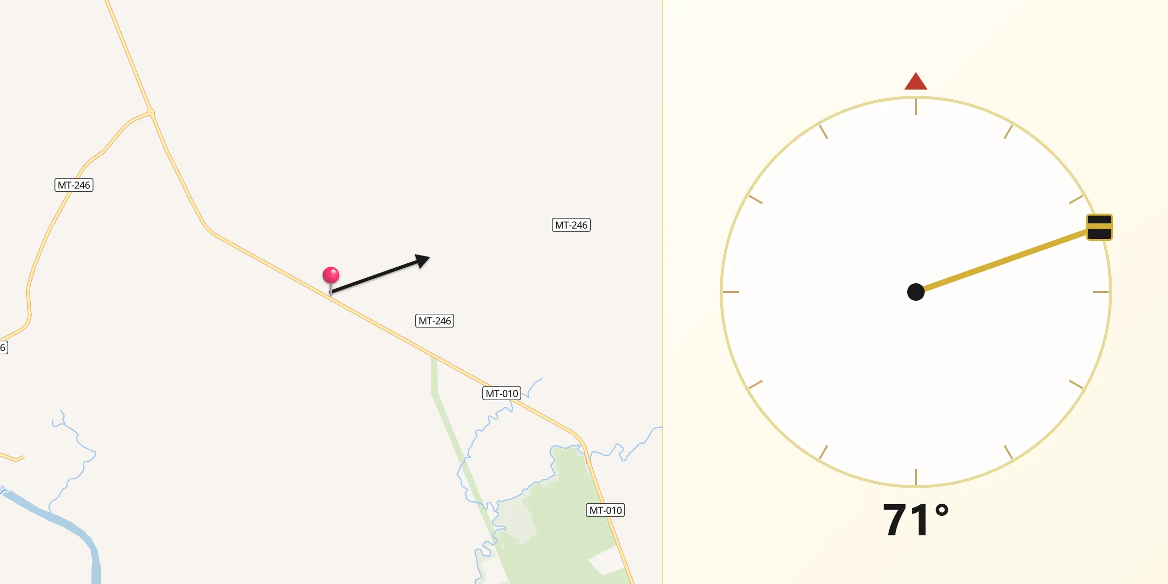 Direção da Qibla a partir de Acorizal