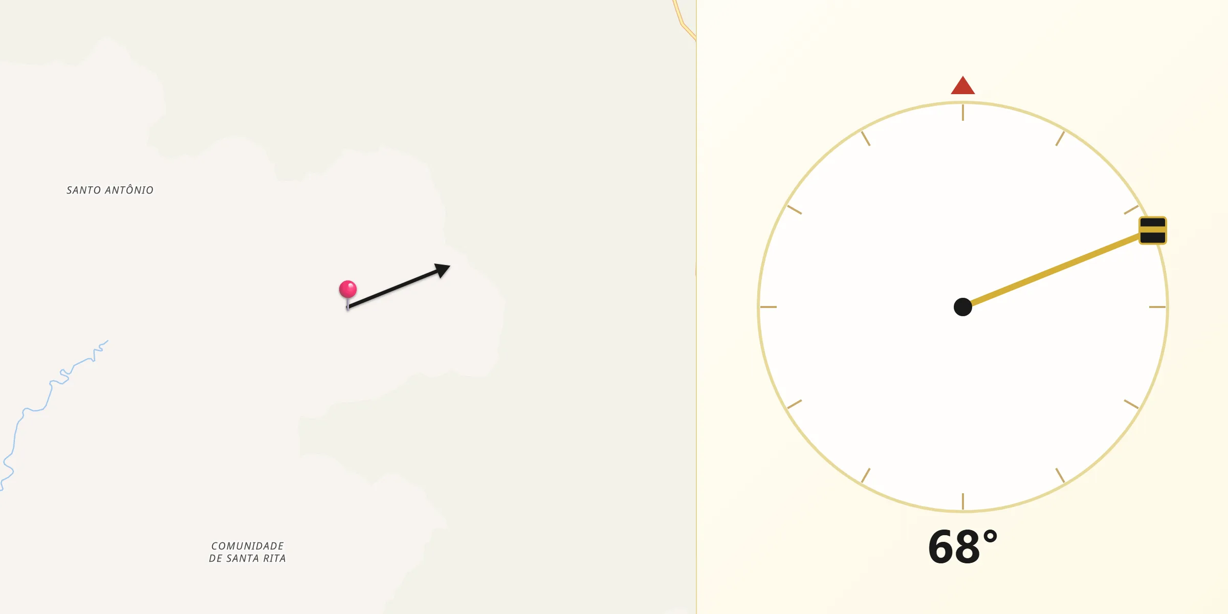Direção da Qibla a partir de Januária