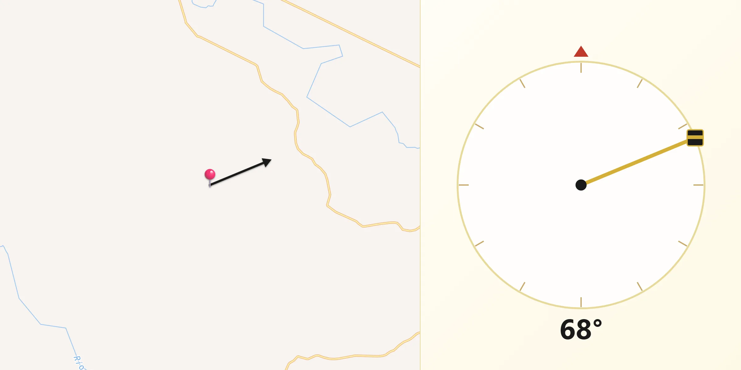 Direção da Qibla a partir de Catuti