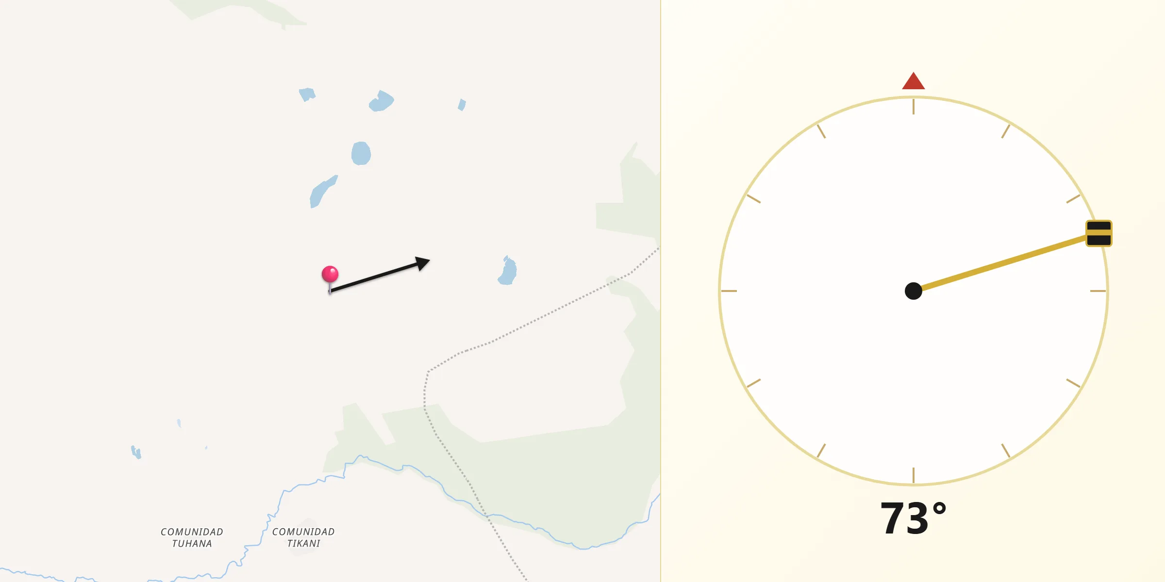 Dirección de la Qibla desde Provincia Muñecas