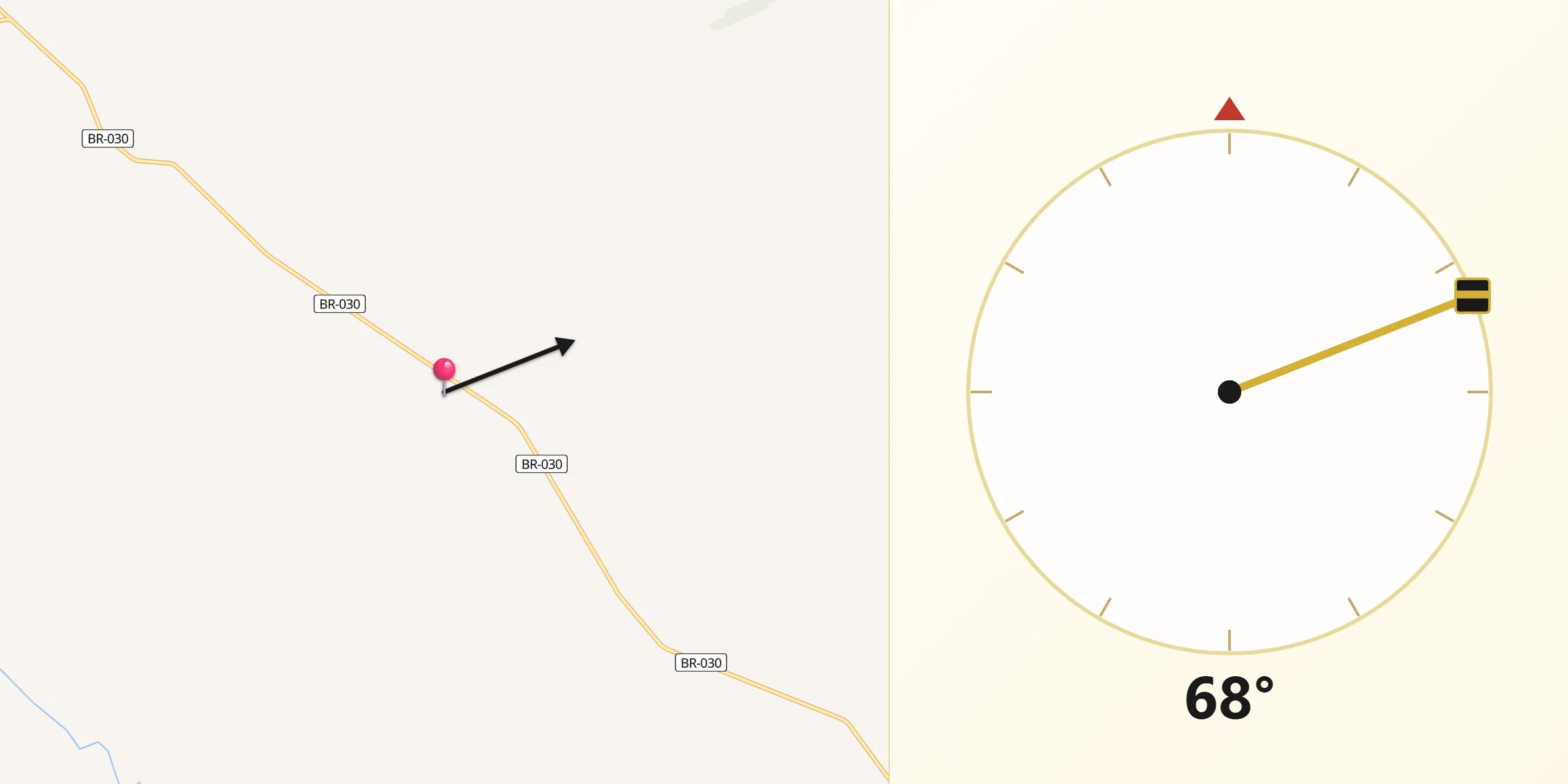 Direção da Qibla a partir de Buritis