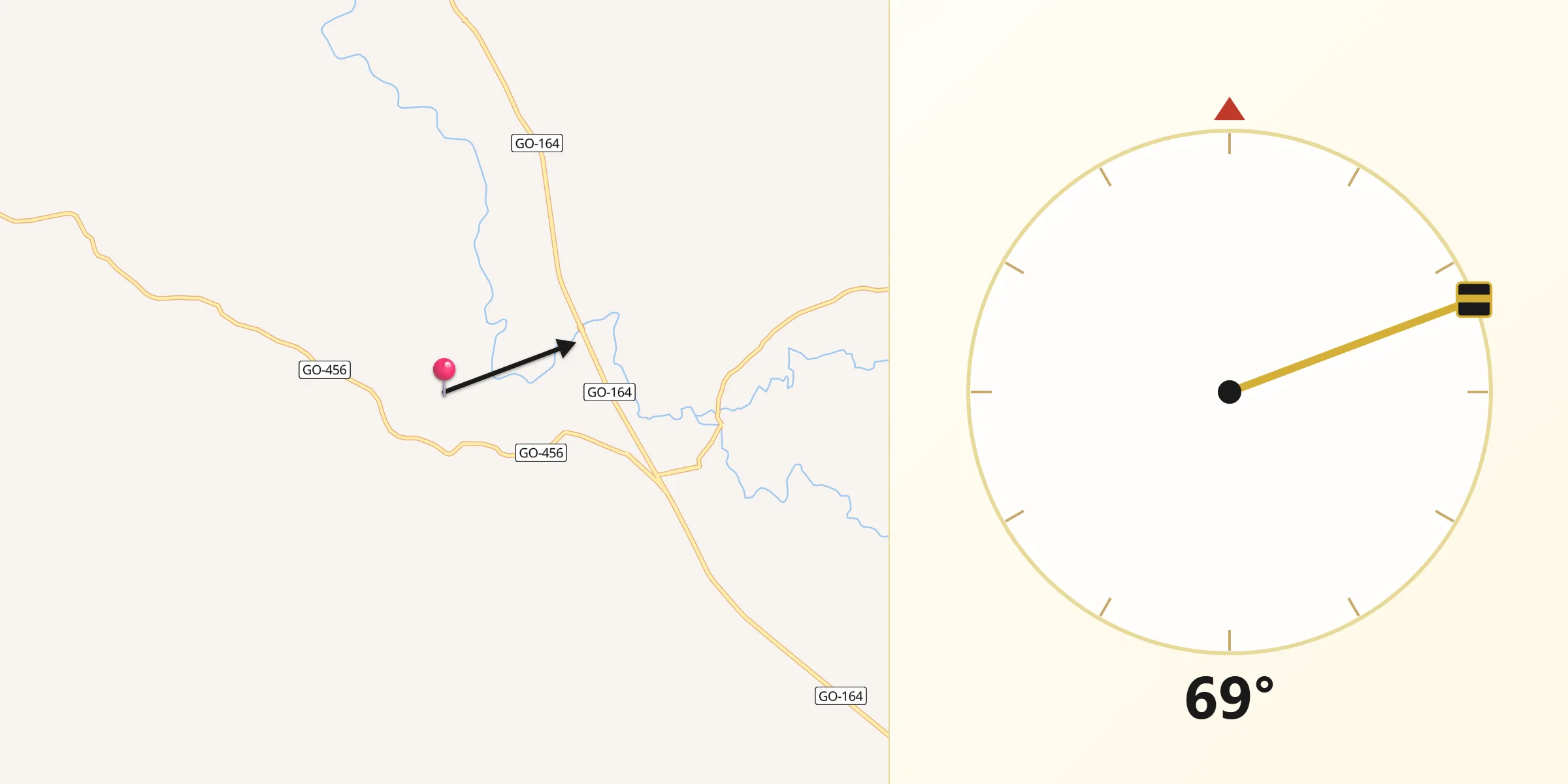 Direção da Qibla a partir de Faina