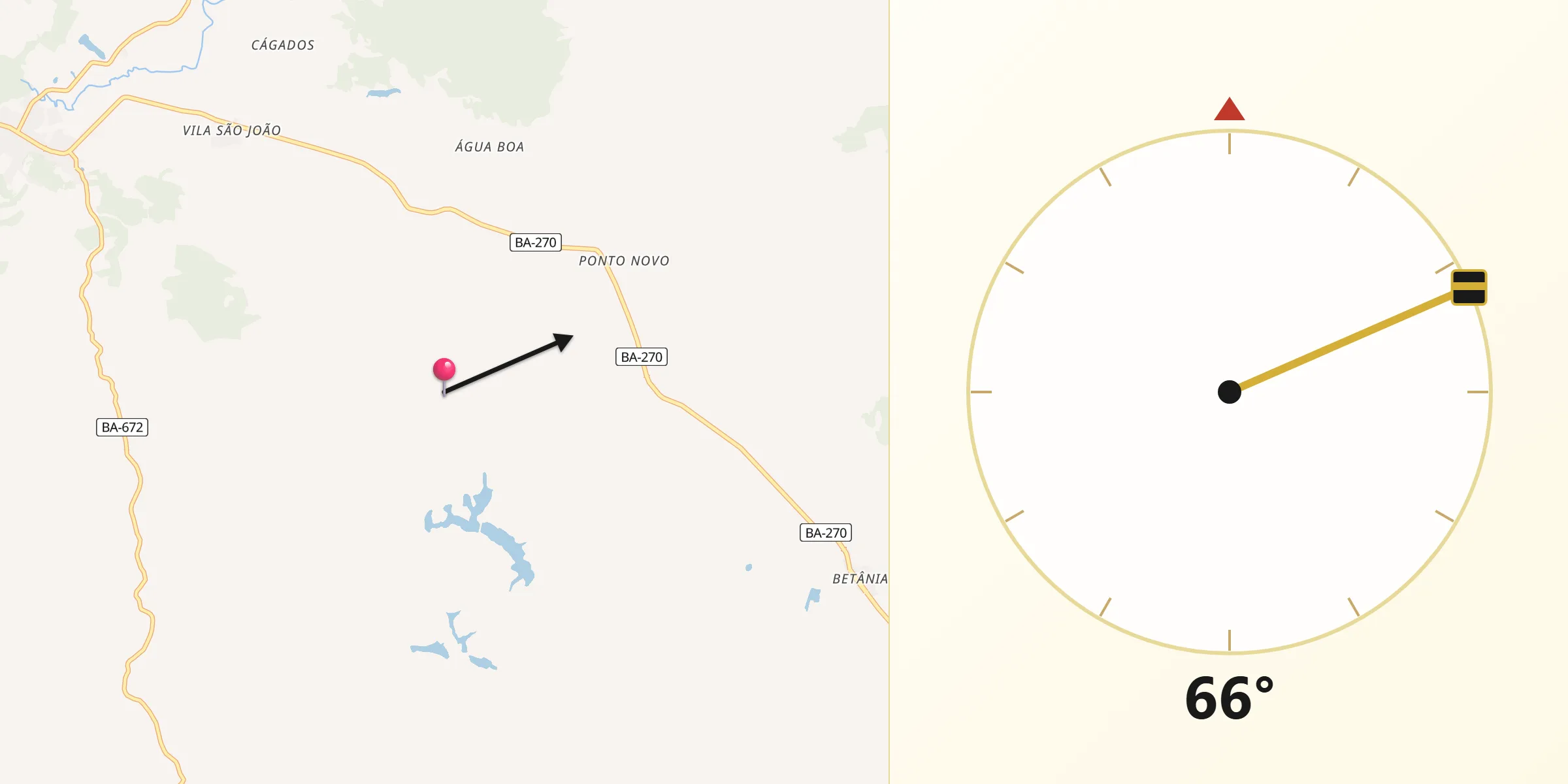 Direzione della Qibla da Santa Luzia