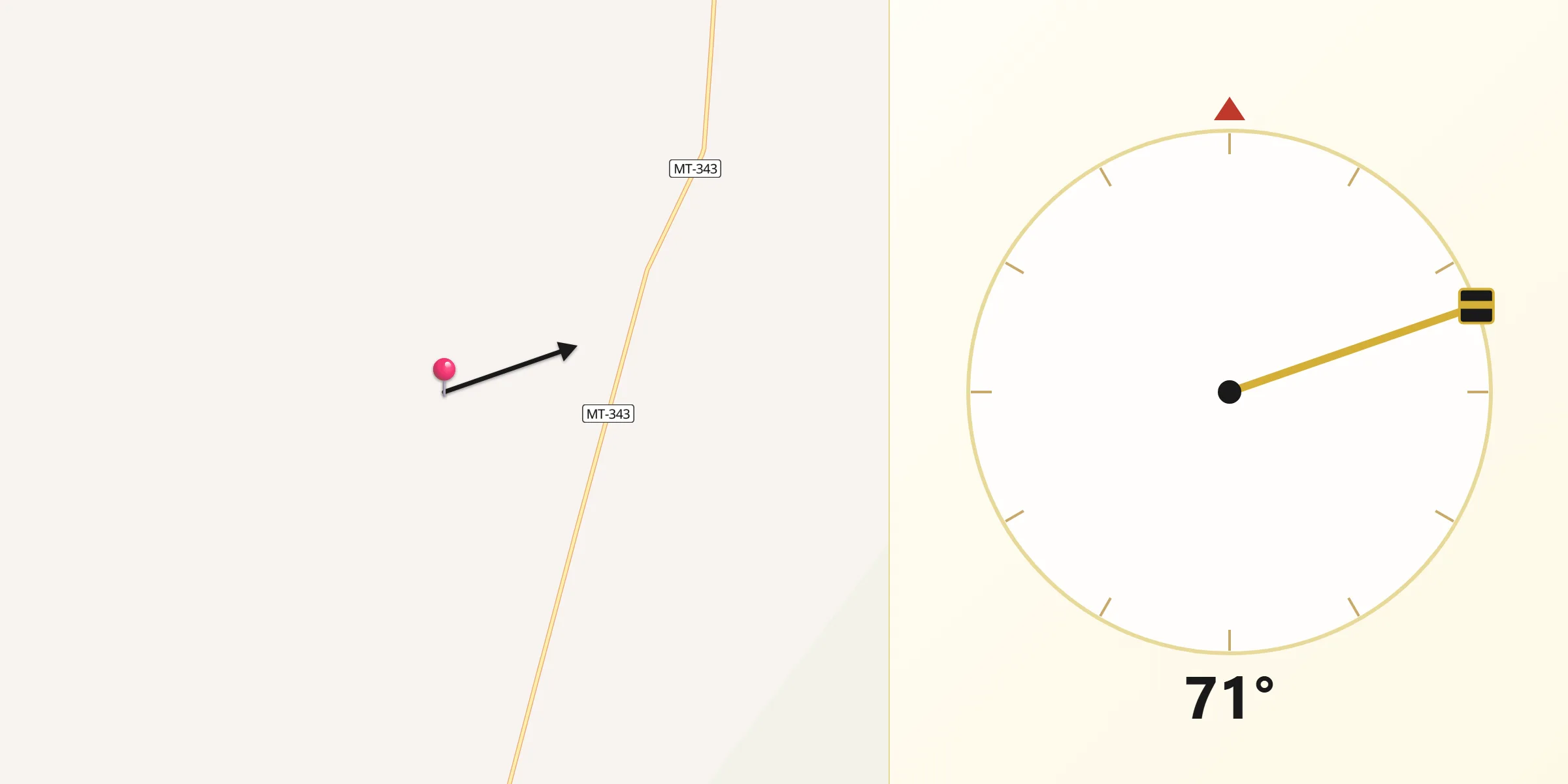 Direção da Qibla a partir de Porto Estrela