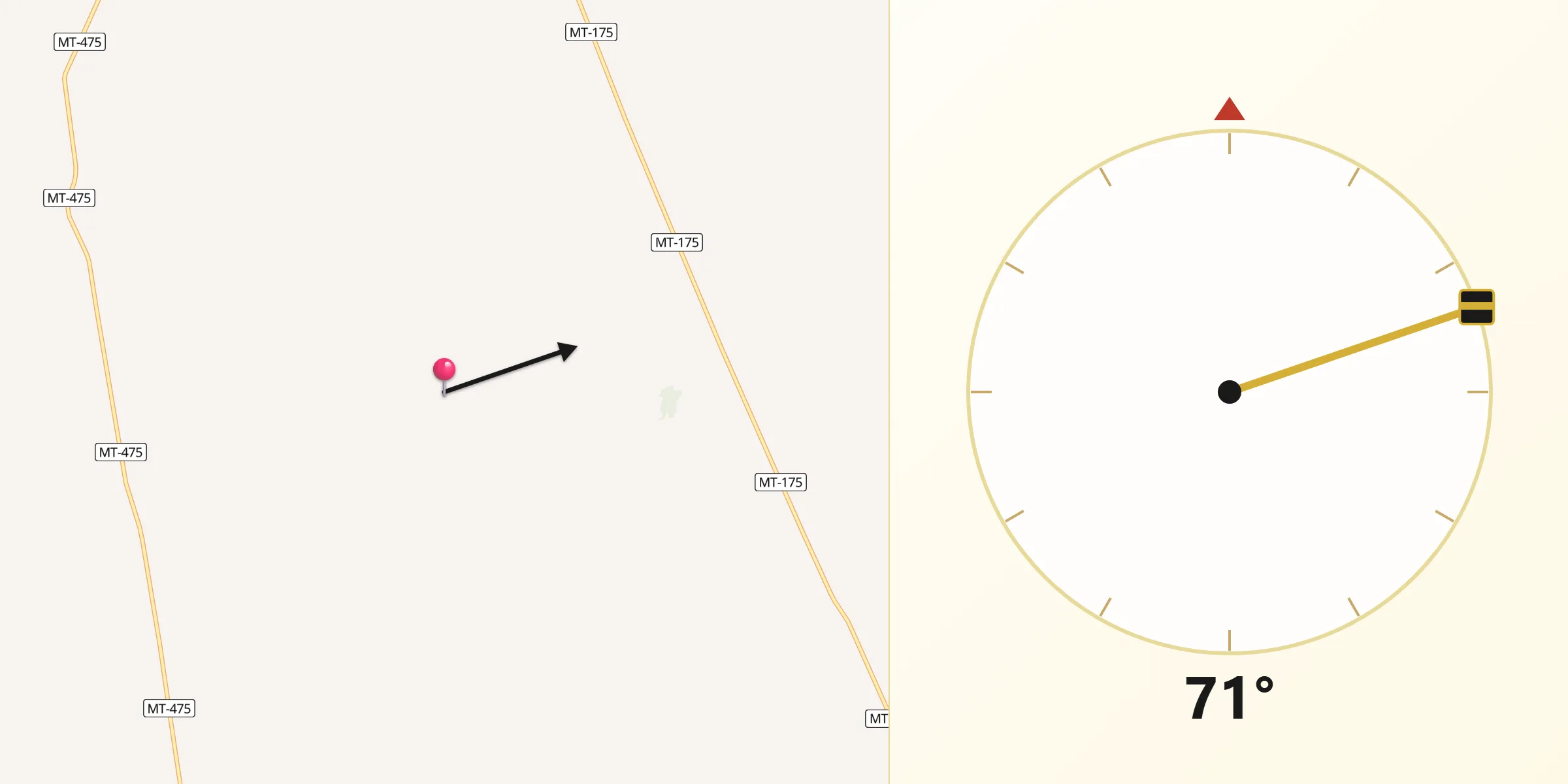 Direção da Qibla a partir de São José dos Quatro Marcos