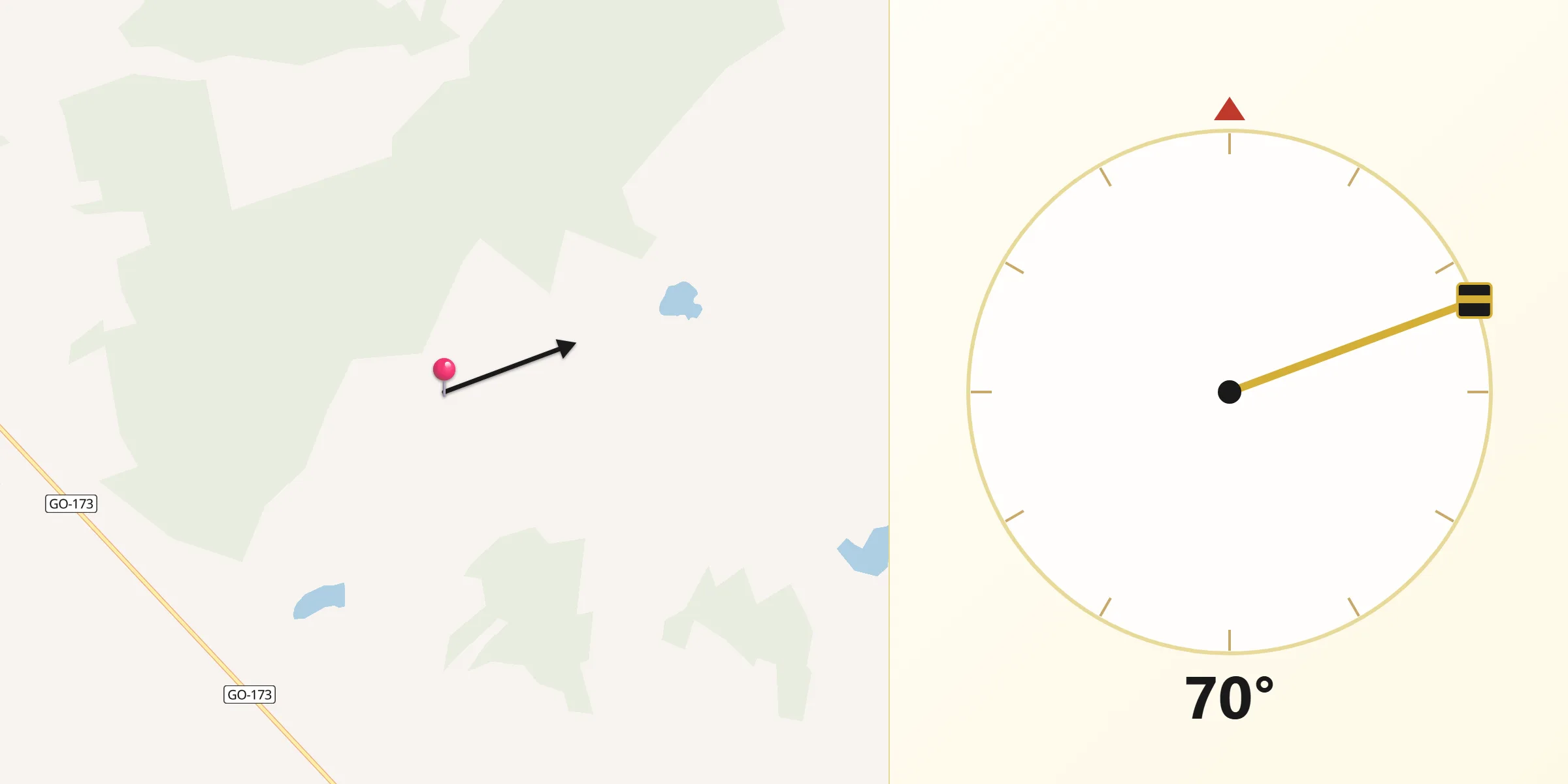 Direção da Qibla a partir de Santa Fé de Goiás