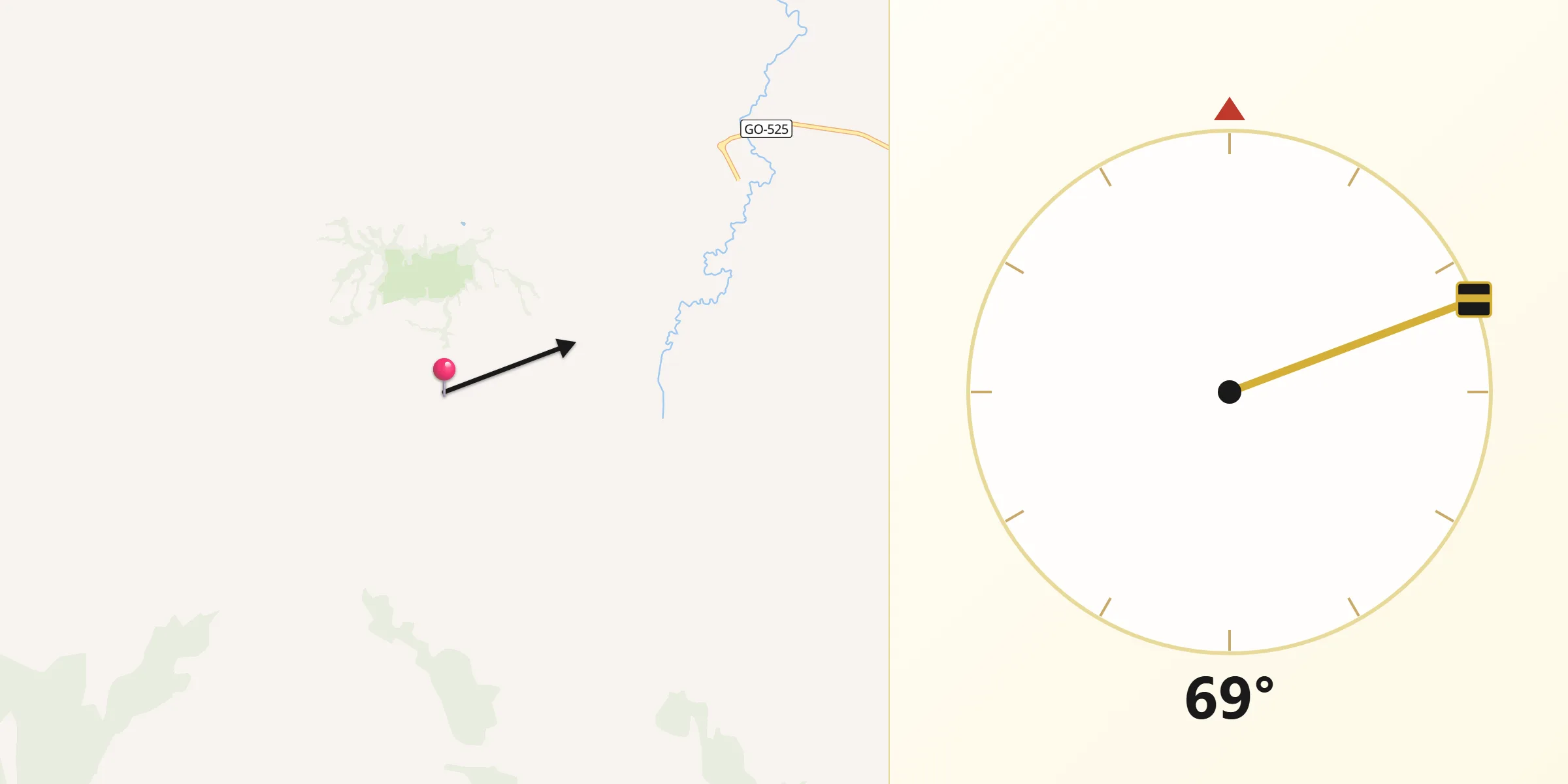 Direção da Qibla a partir de Guaraíta