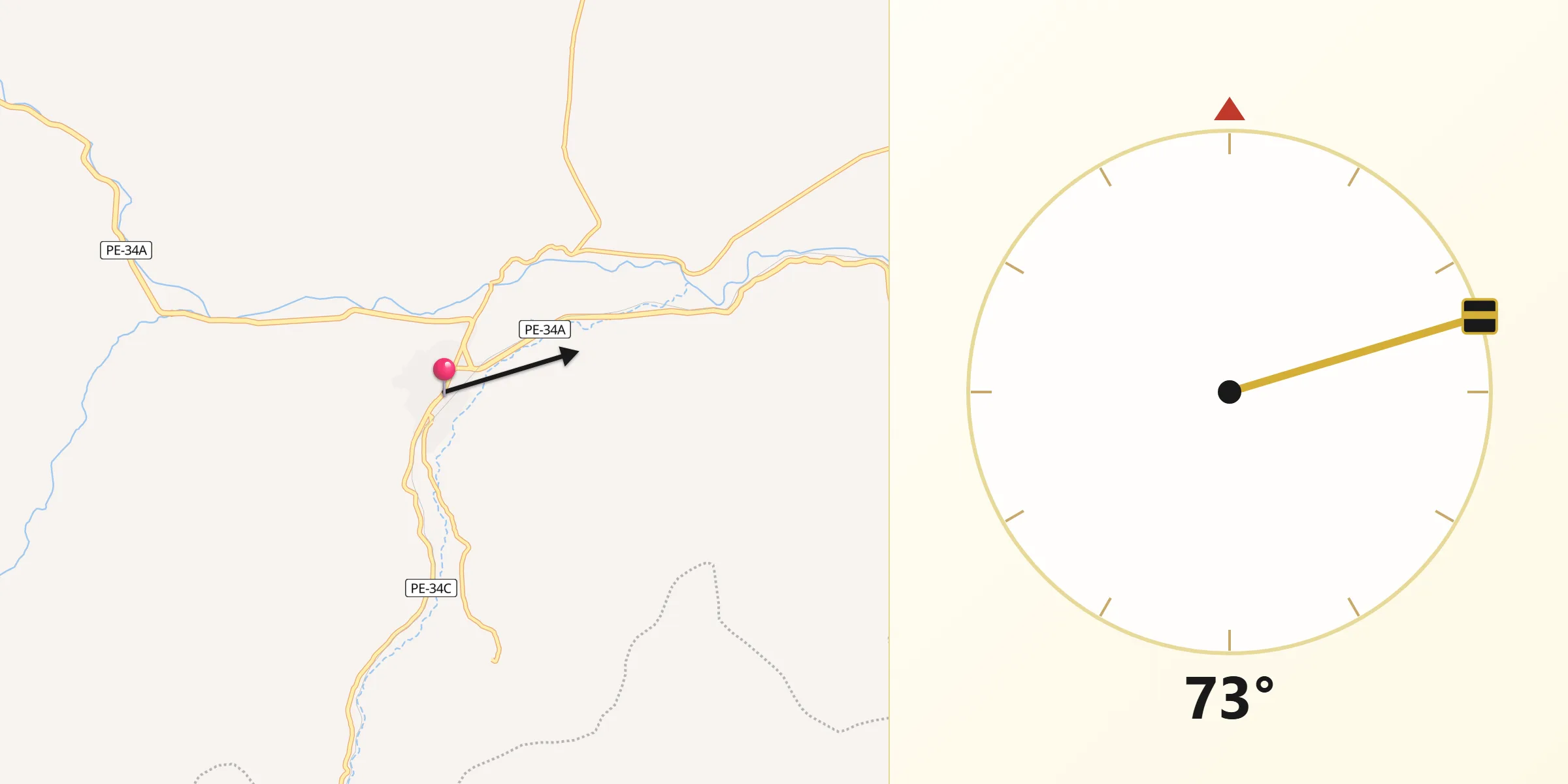 Dirección de la Qibla desde Santa Lucía