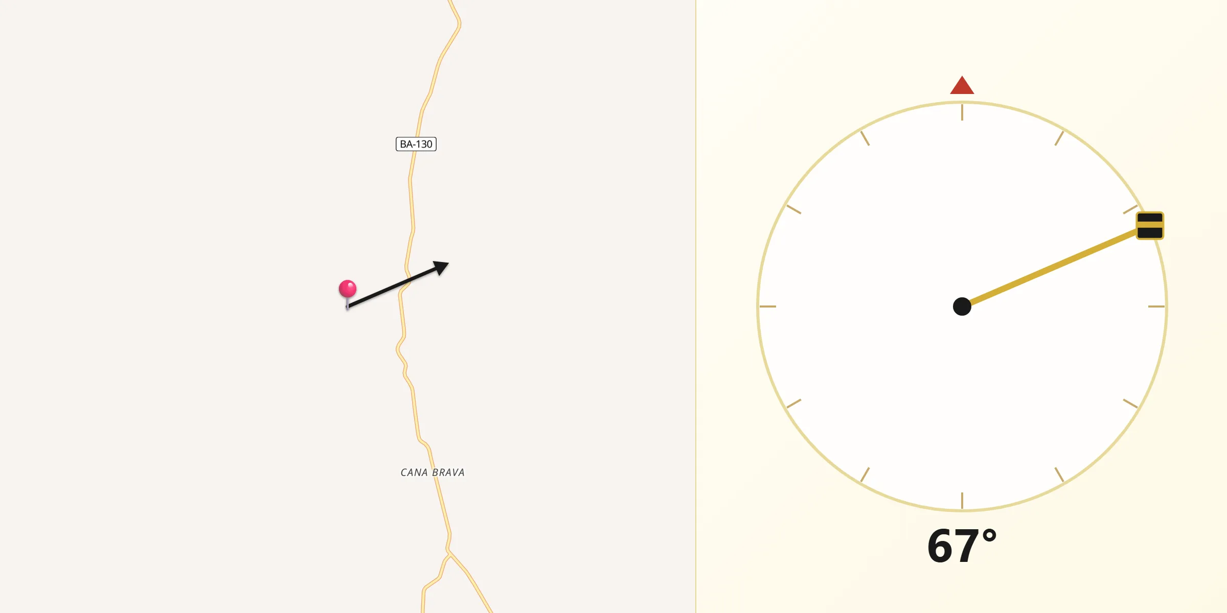 Direção da Qibla a partir de Maiquinique