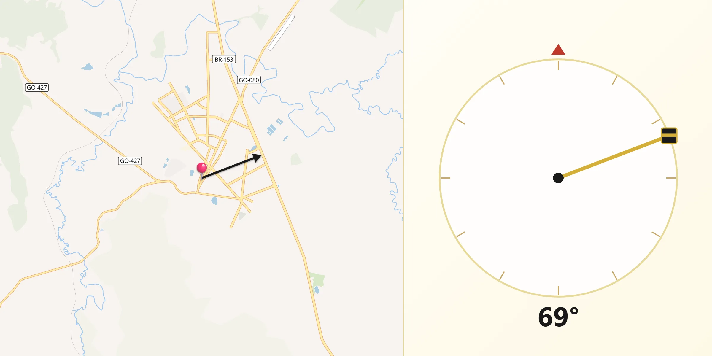 Direção da Qibla a partir de Jaraguá