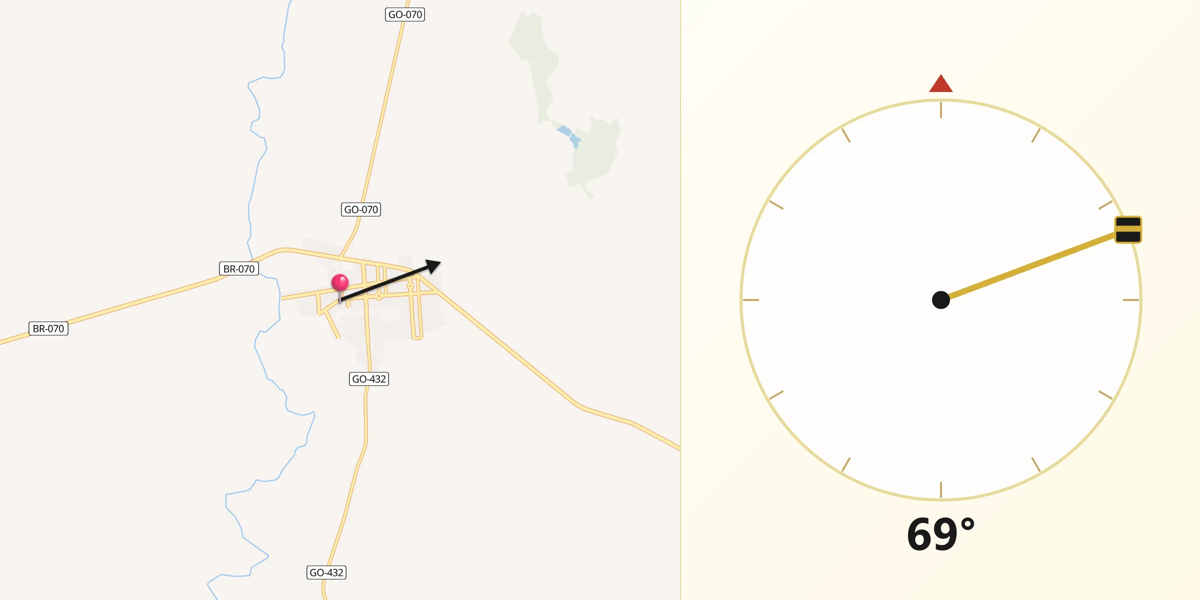 Direção da Qibla a partir de Itapirapuã