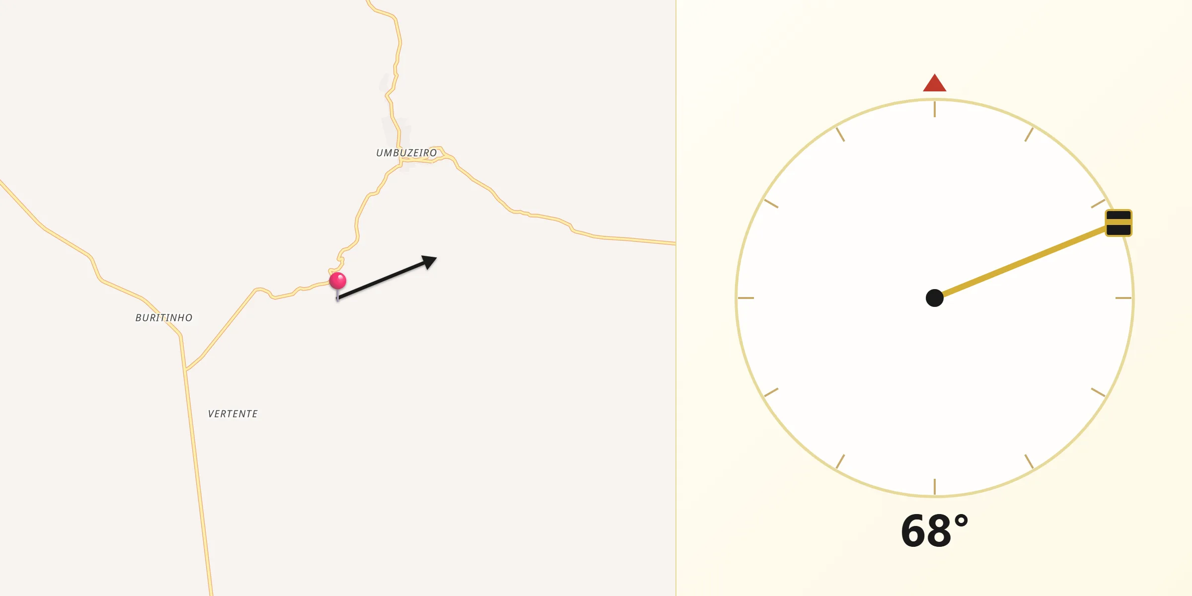 Direção da Qibla a partir de Lontra