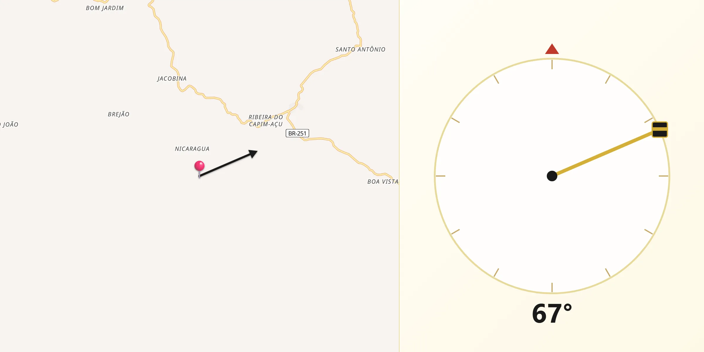 Direção da Qibla a partir de Jordânia