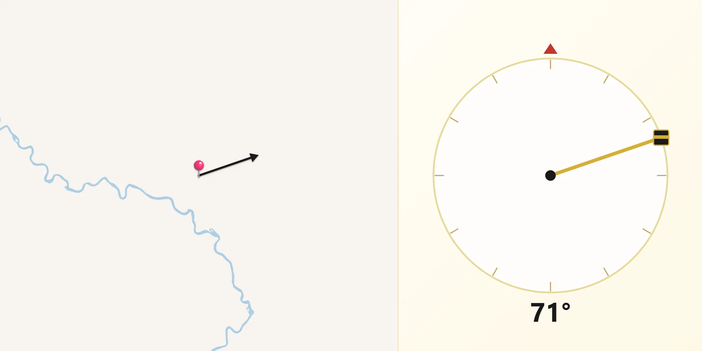 Direção da Qibla a partir de Glória d'Oeste
