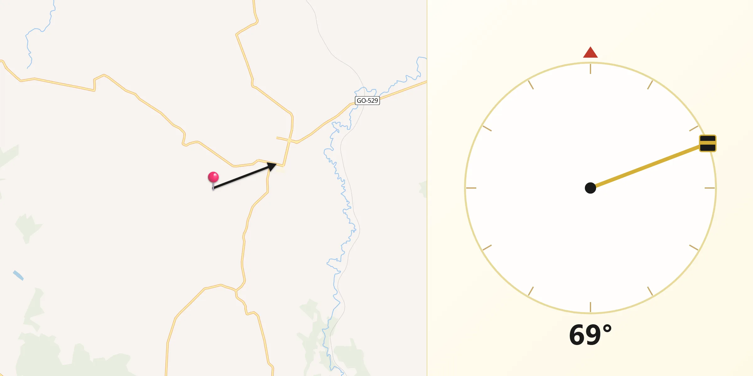 Direção da Qibla a partir de Jesúpolis