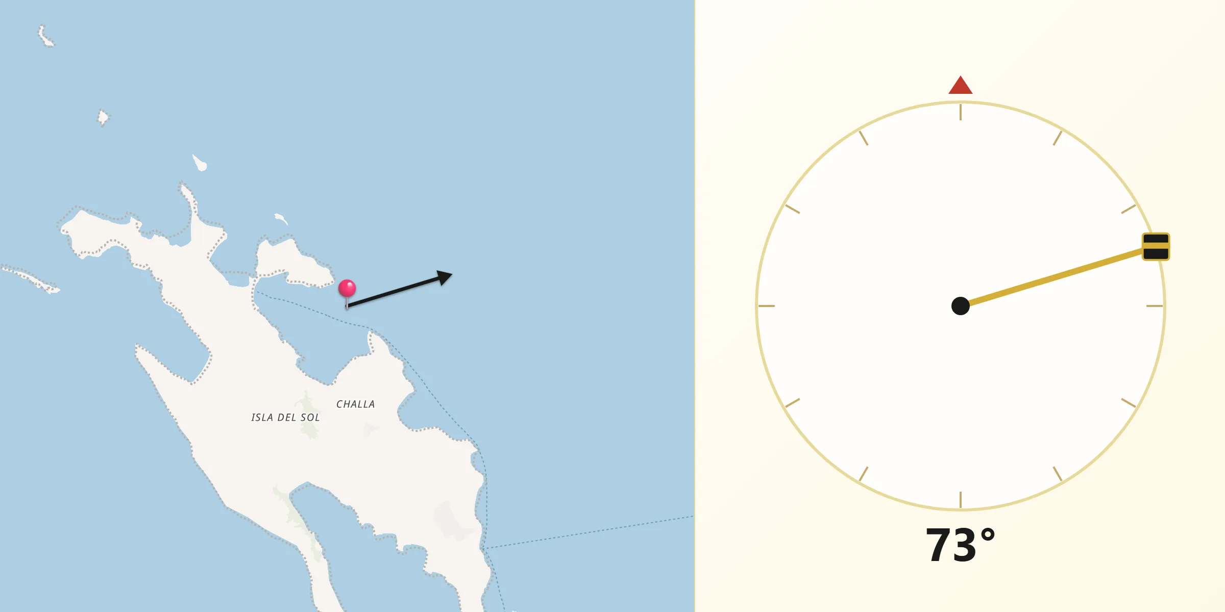Dirección de la Qibla desde Provincia Manco Kapac
