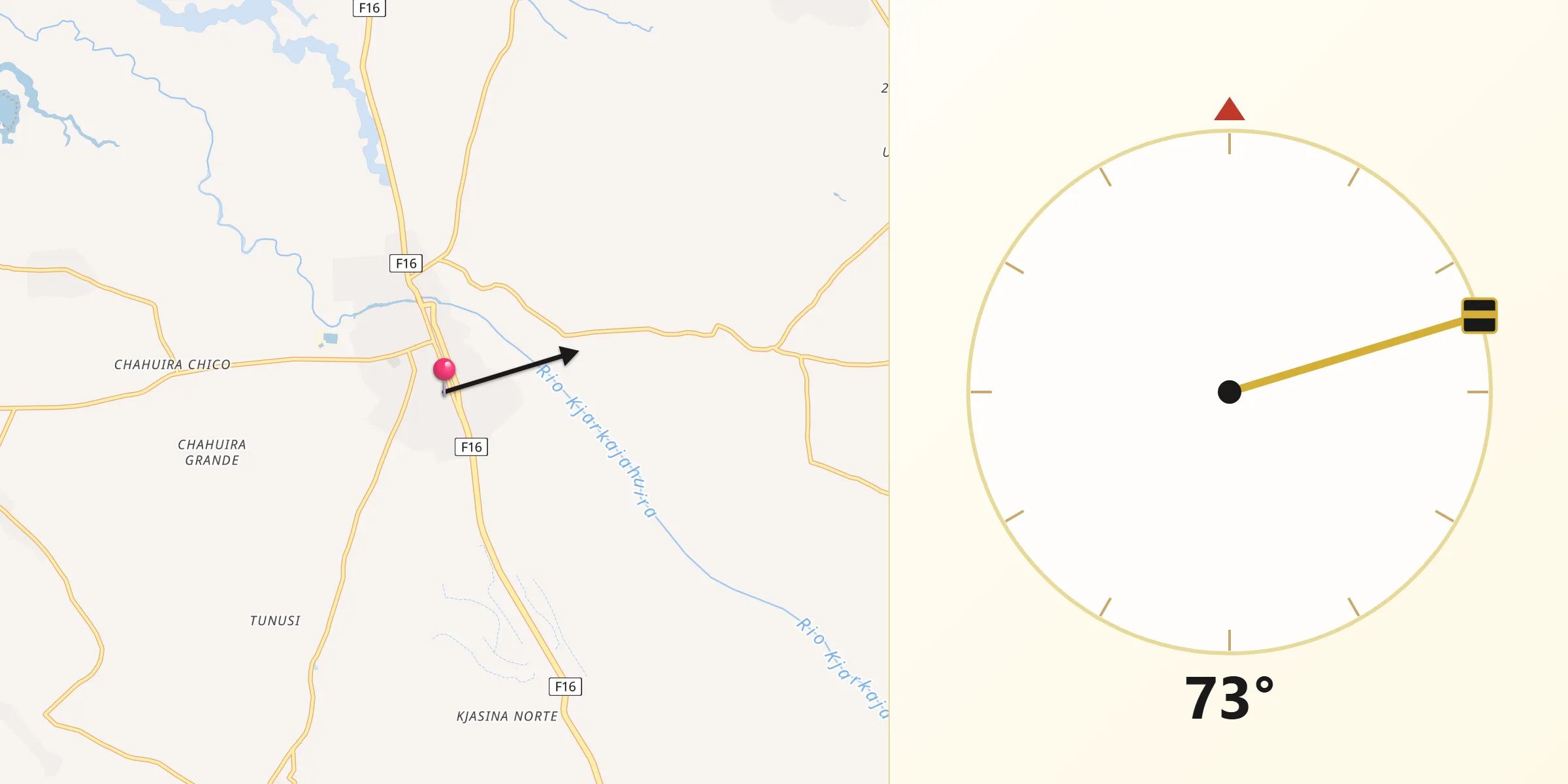 Dirección de la Qibla desde Achacachi