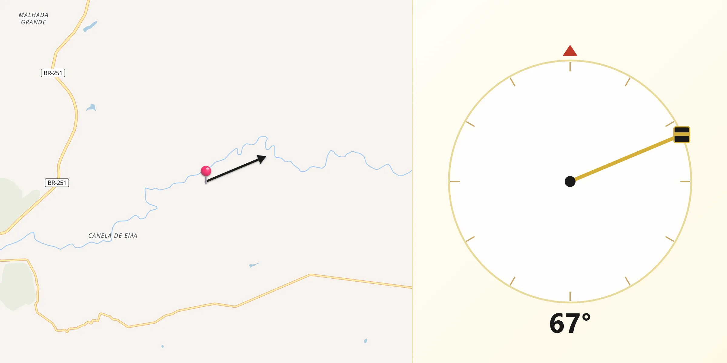 Direção da Qibla a partir de Salinas