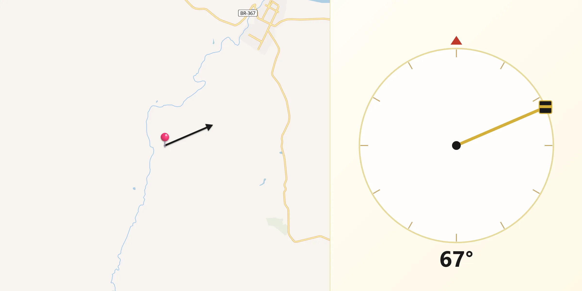 Direção da Qibla a partir de Jacinto