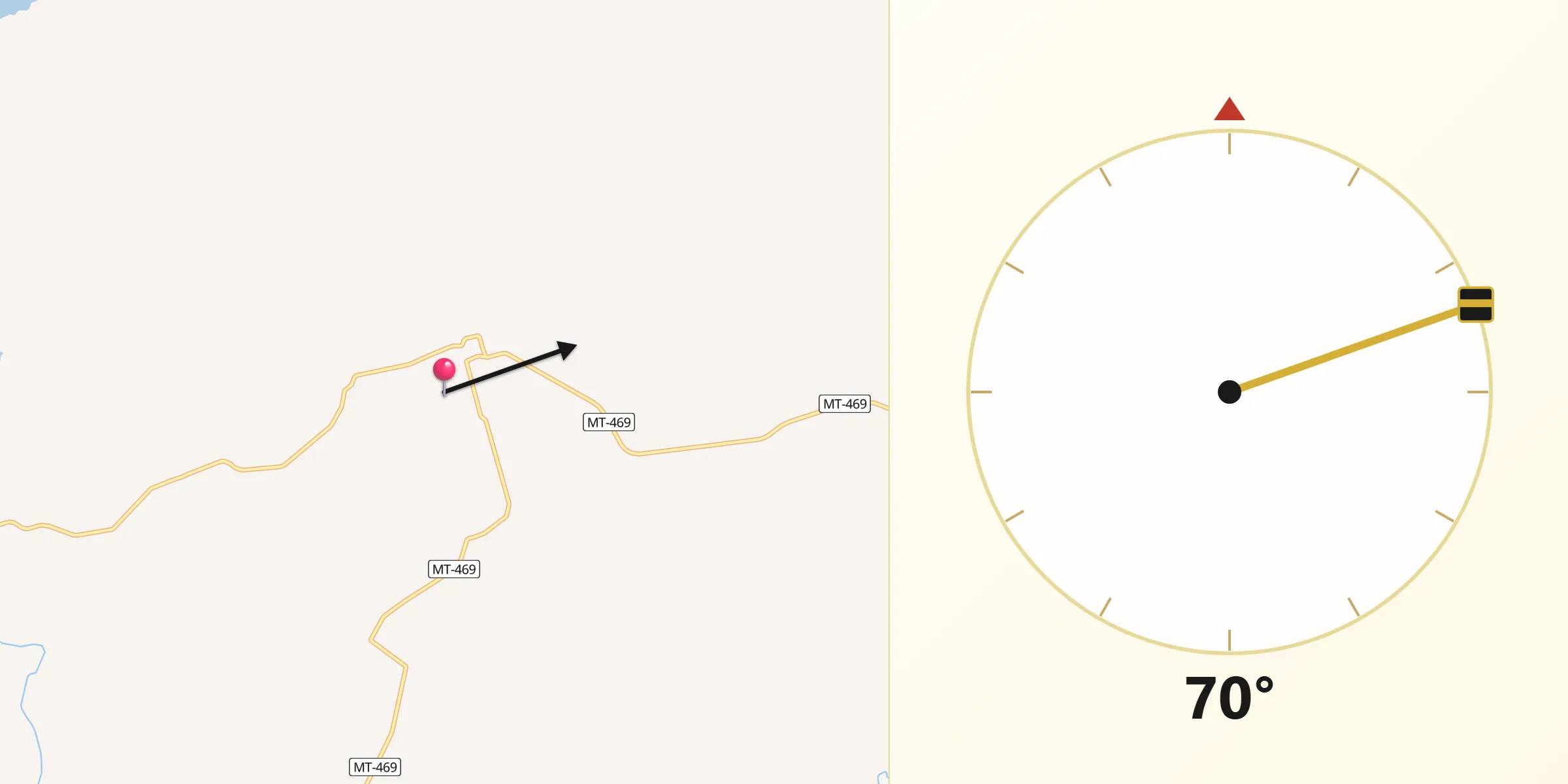 Direção da Qibla a partir de Juscimeira