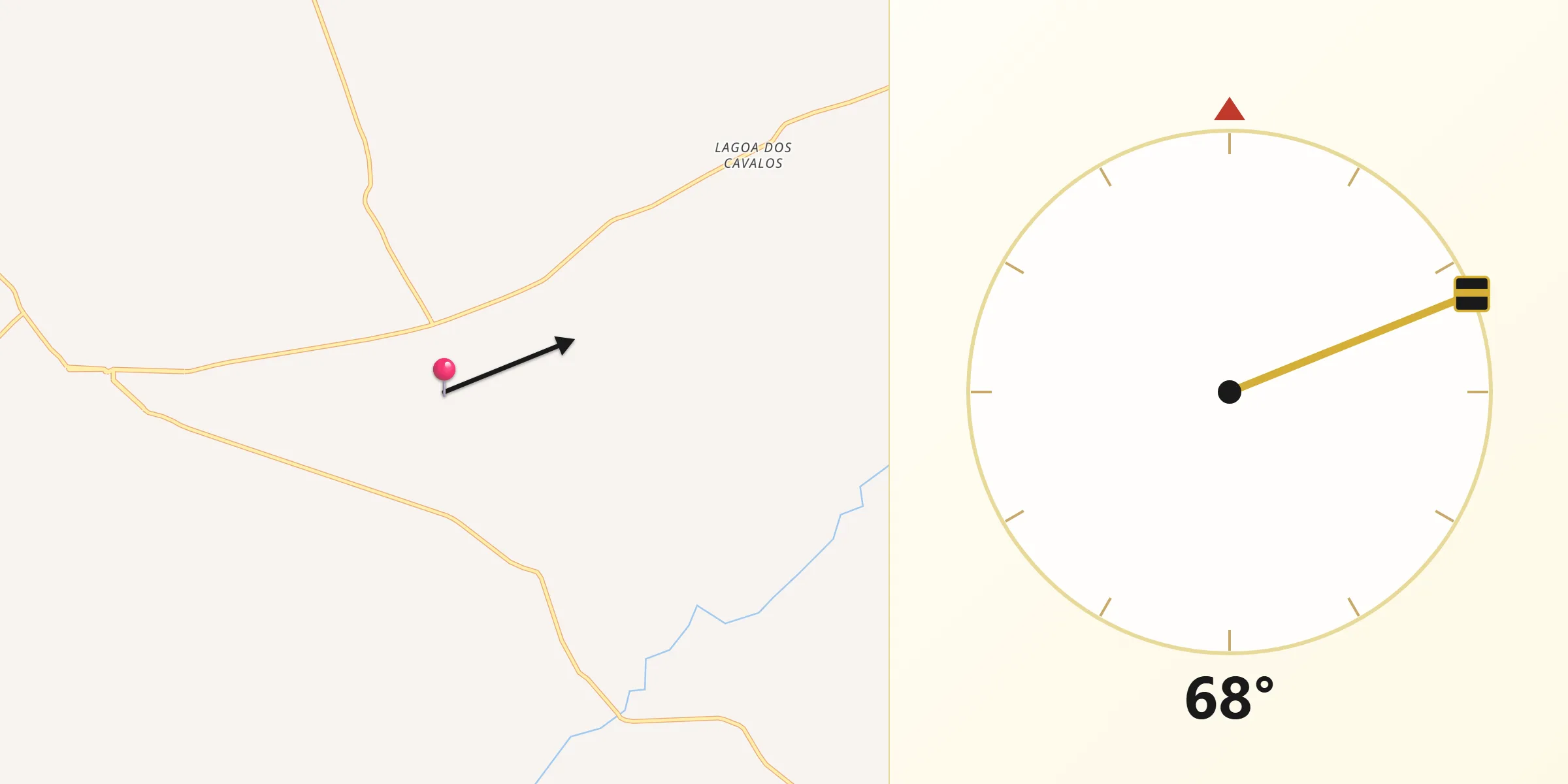Direção da Qibla a partir de Icaraí de Minas