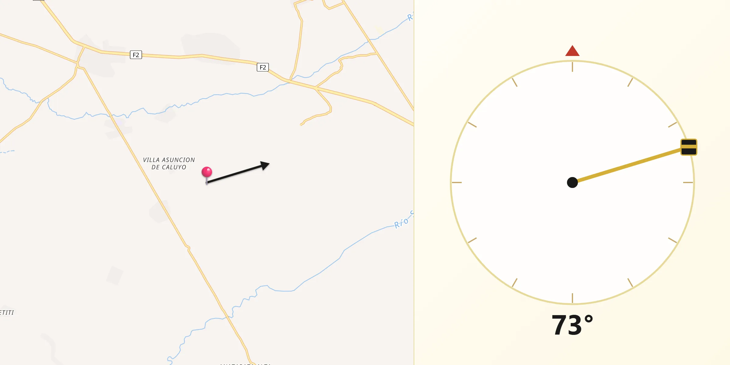 Dirección de la Qibla desde Provincia Los Andes