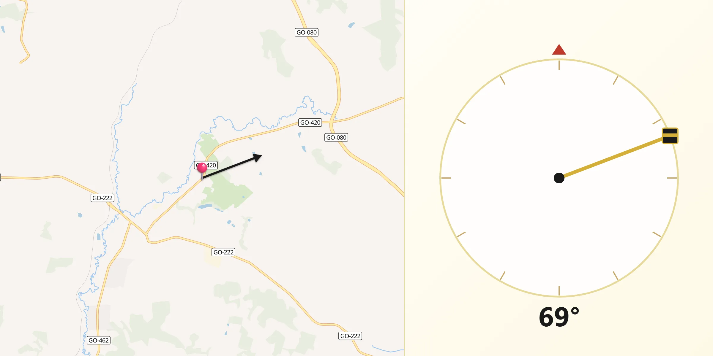 Direção da Qibla a partir de Nova Veneza