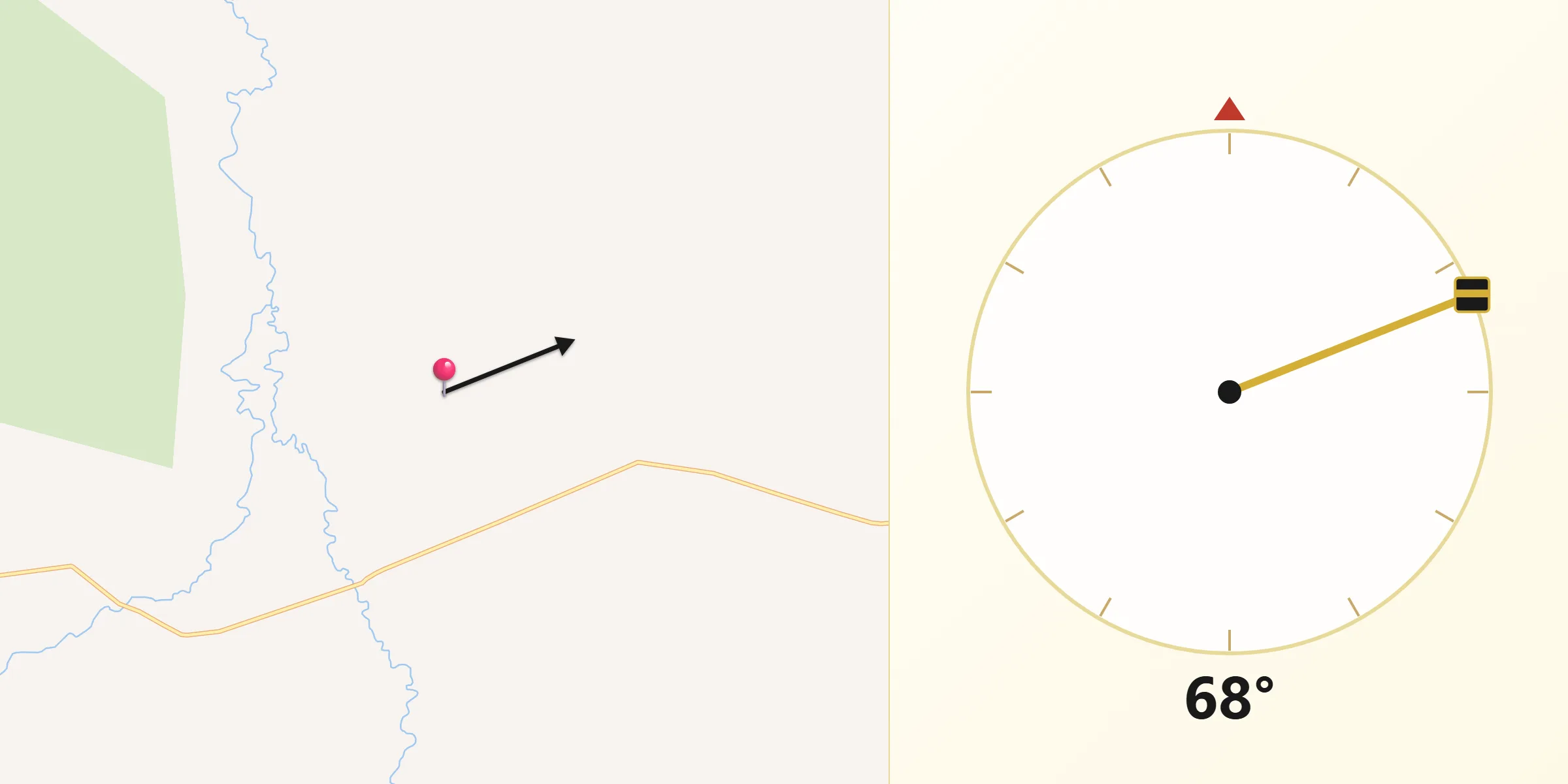 Direção da Qibla a partir de São Romão