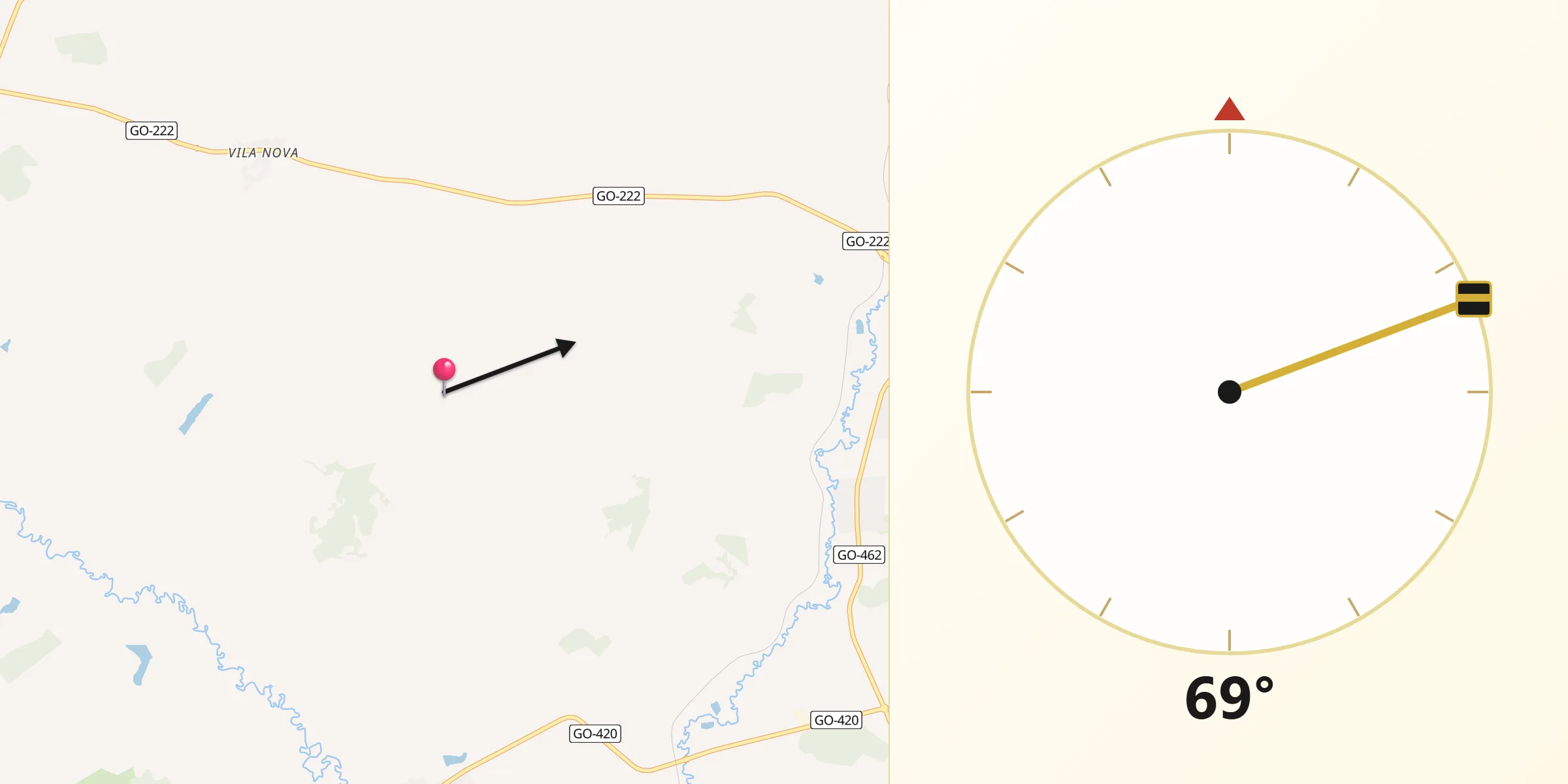 Direção da Qibla a partir de Brazabrantes