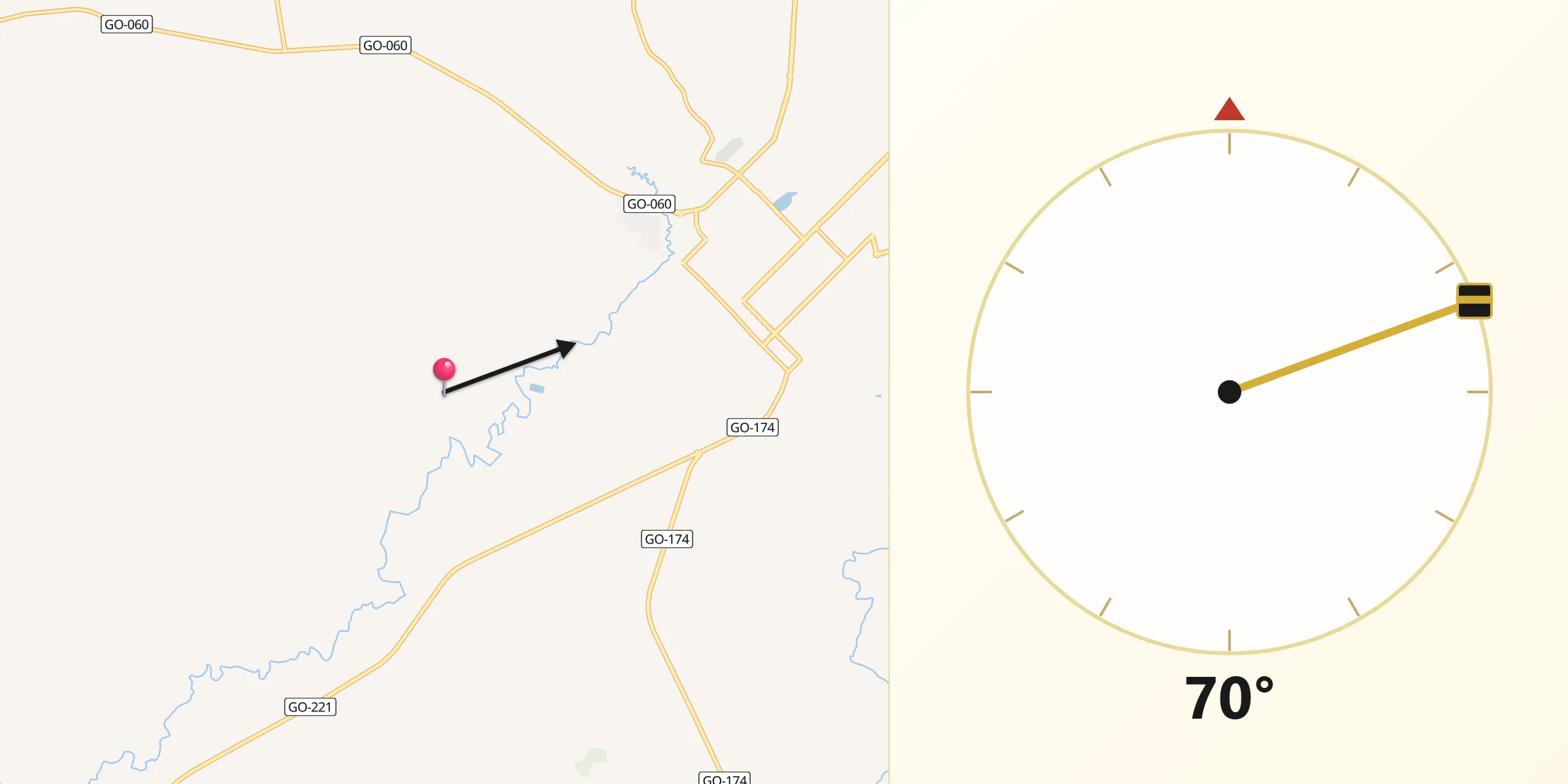 Direção da Qibla a partir de Iporá