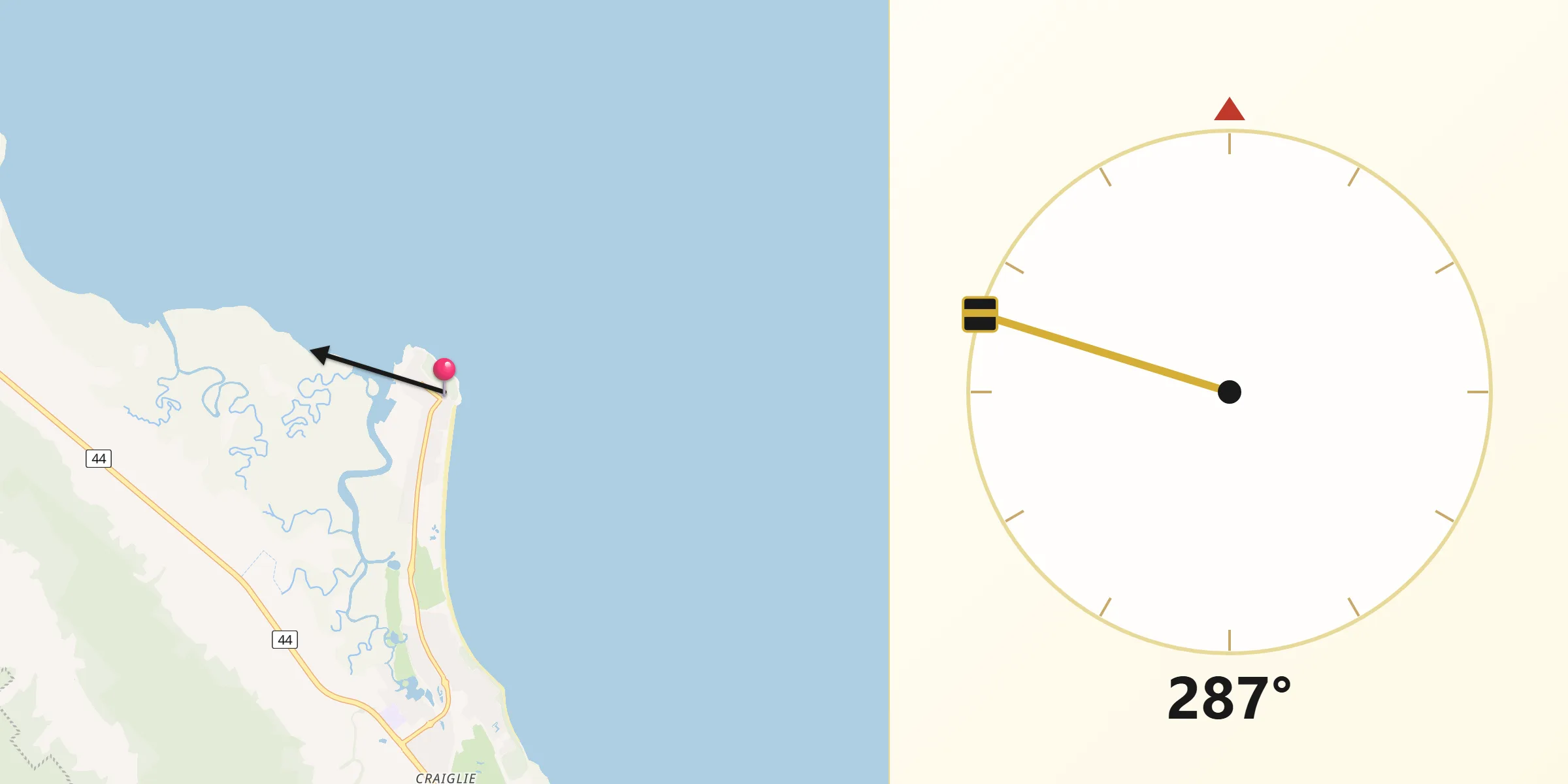 Qibla Direction from Port Douglas