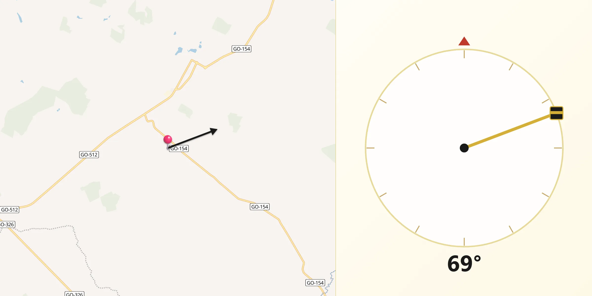 Direção da Qibla a partir de Avelinópolis