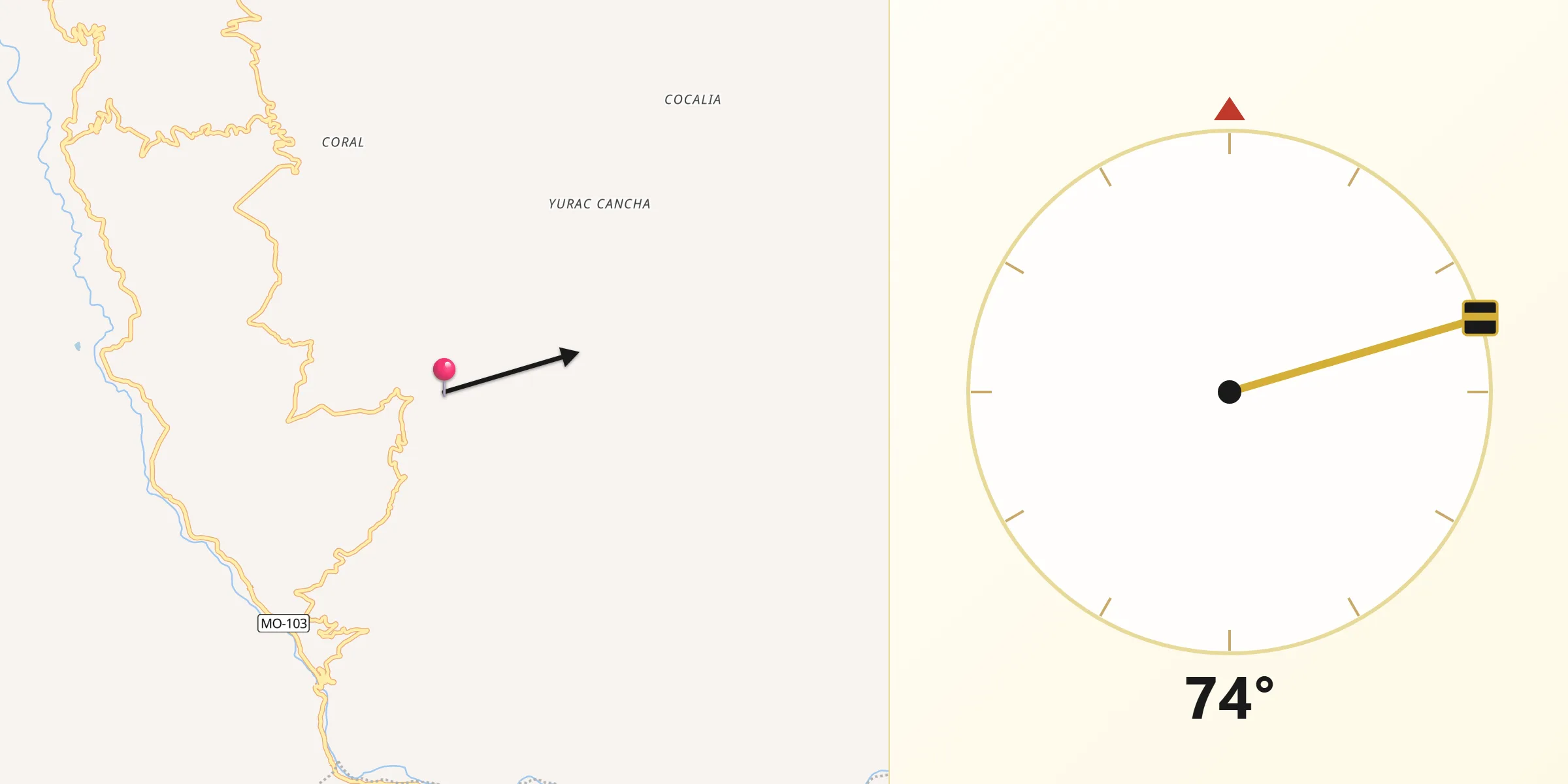 Dirección de la Qibla desde Provincia de General Sánchez Cerro