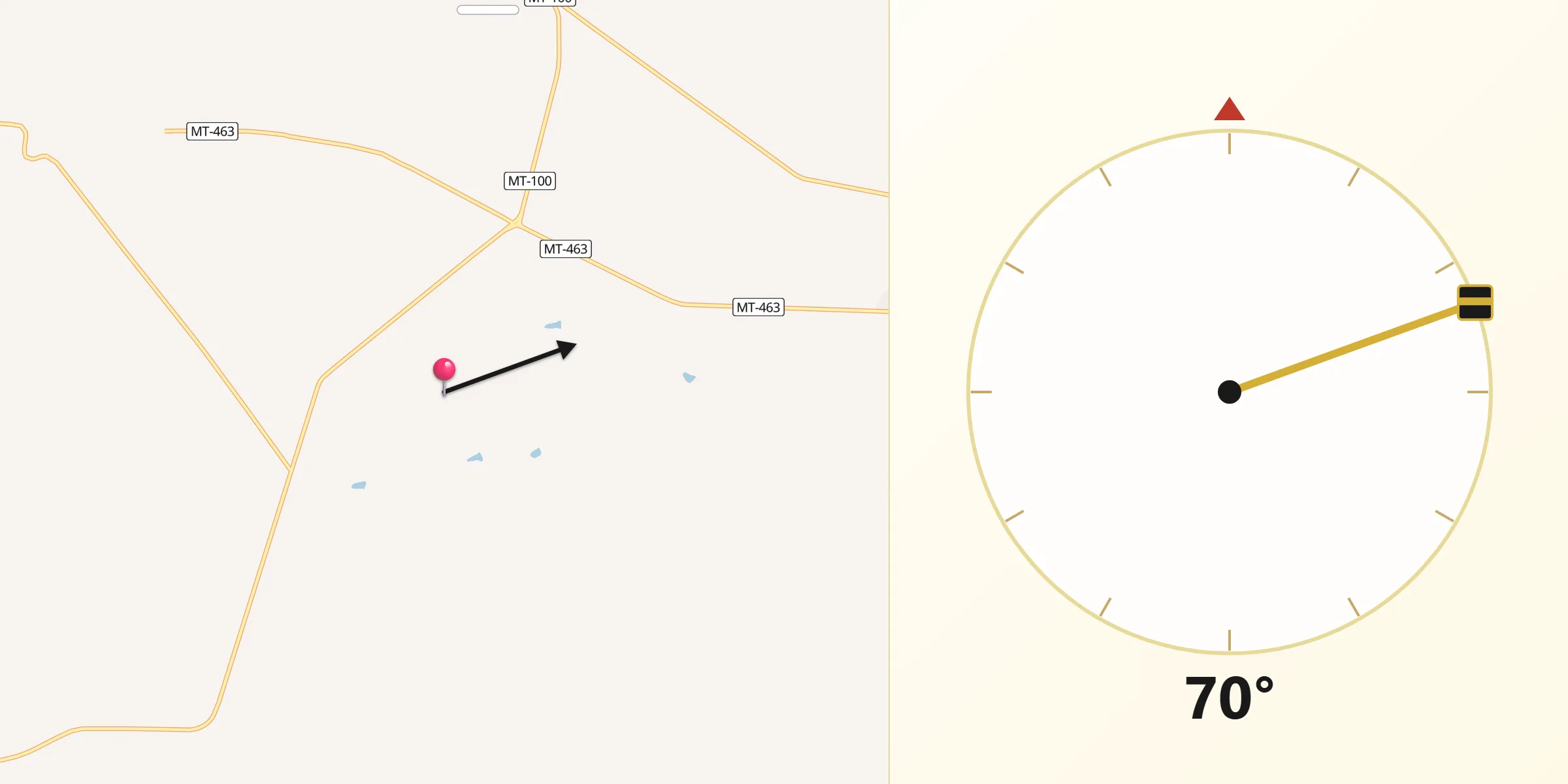 Direção da Qibla a partir de Ribeirãozinho