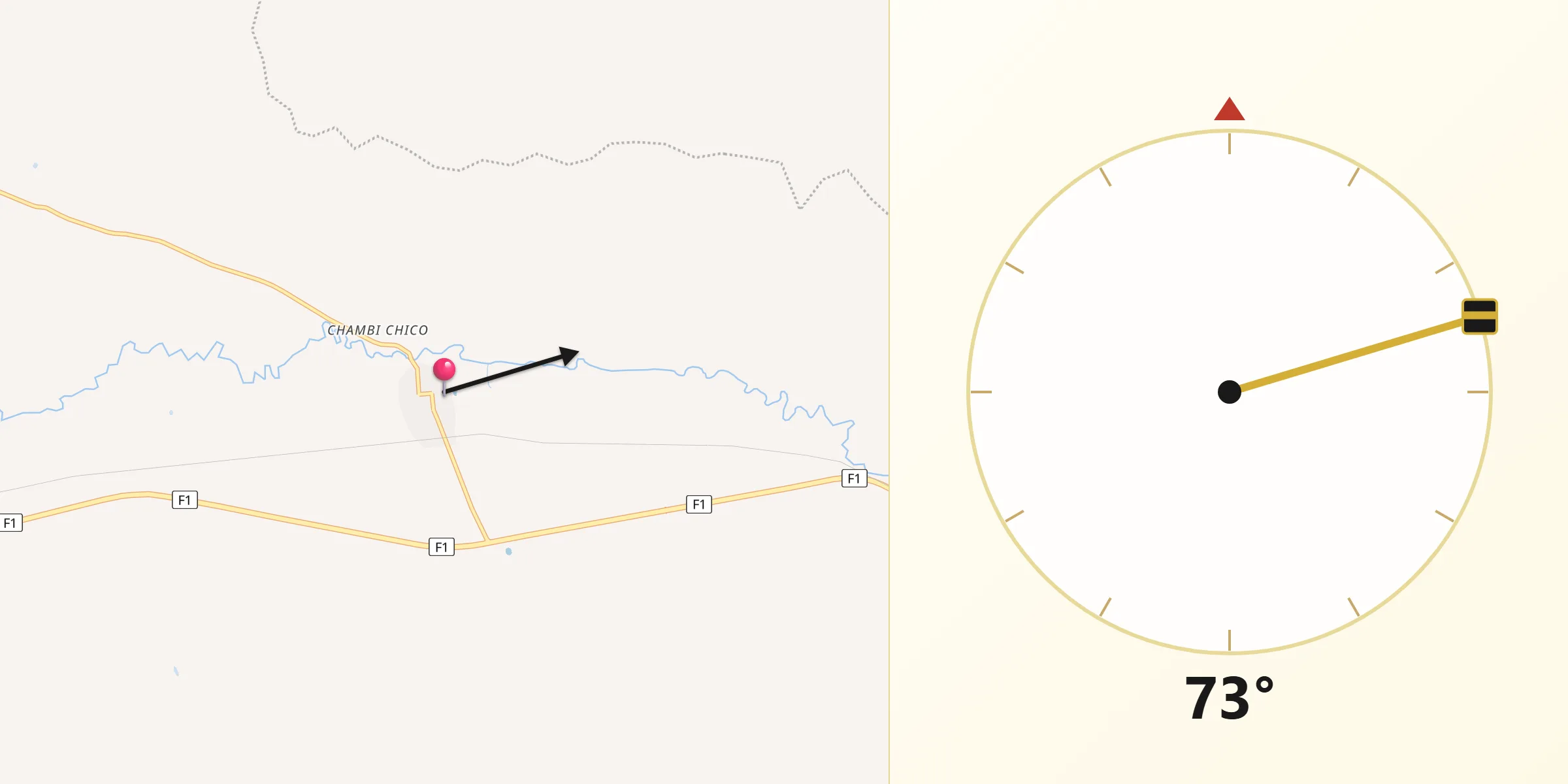 Dirección de la Qibla desde Tiahuanaco