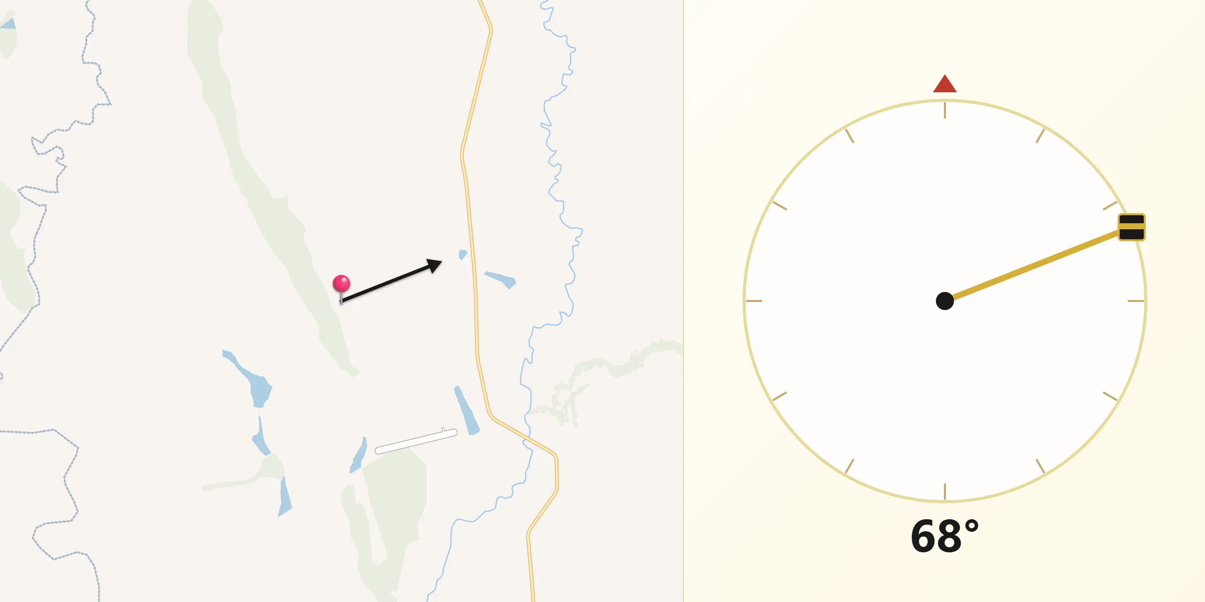 Direção da Qibla a partir de Natalândia