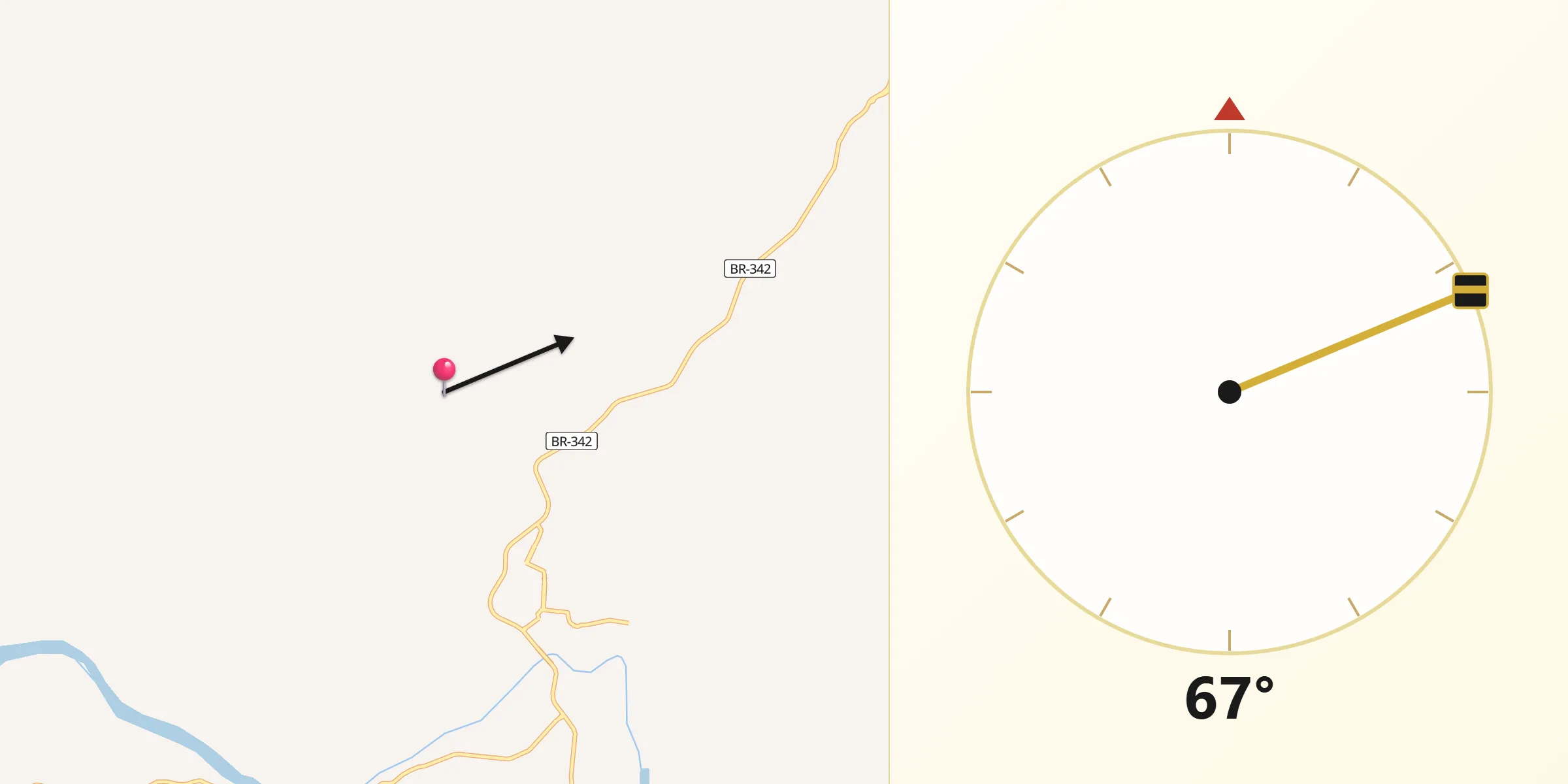 Direção da Qibla a partir de Coronel Murta