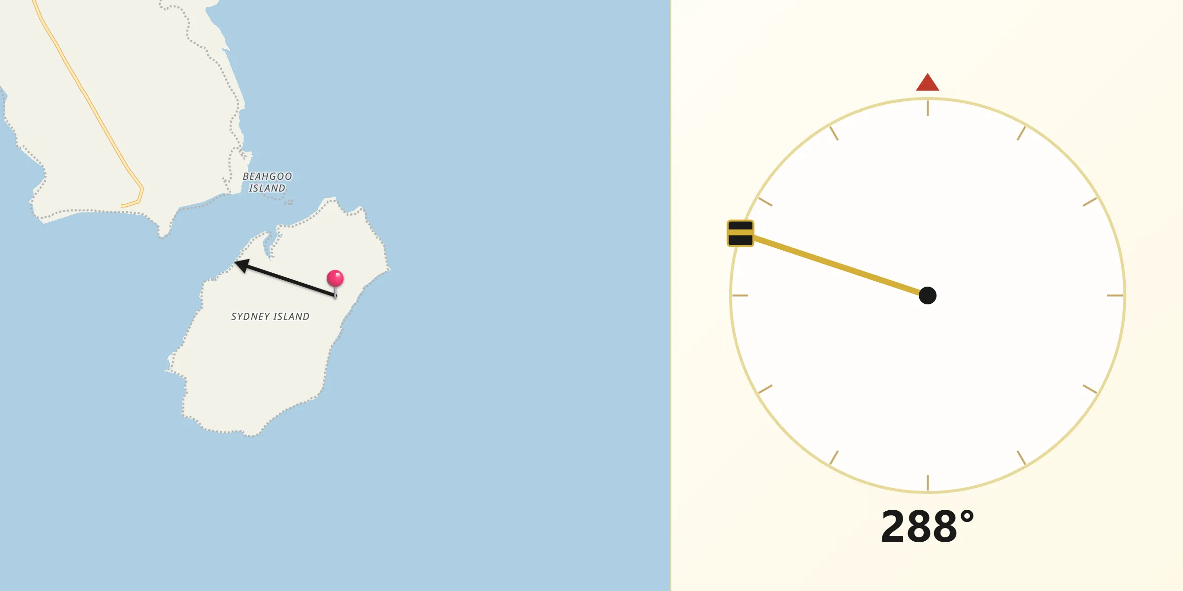 Qibla Direction from Mornington