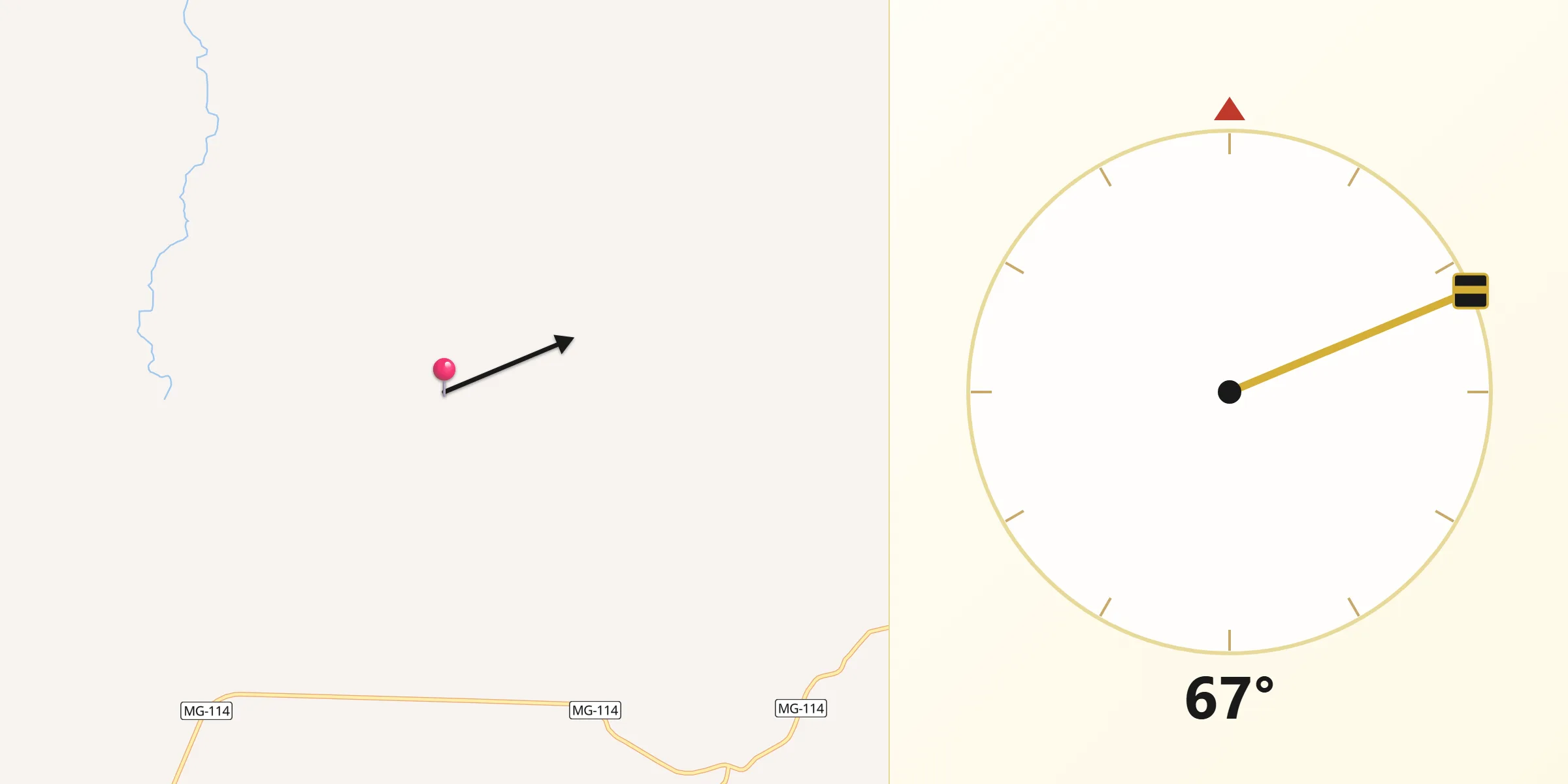 Direção da Qibla a partir de Virgem da Lapa