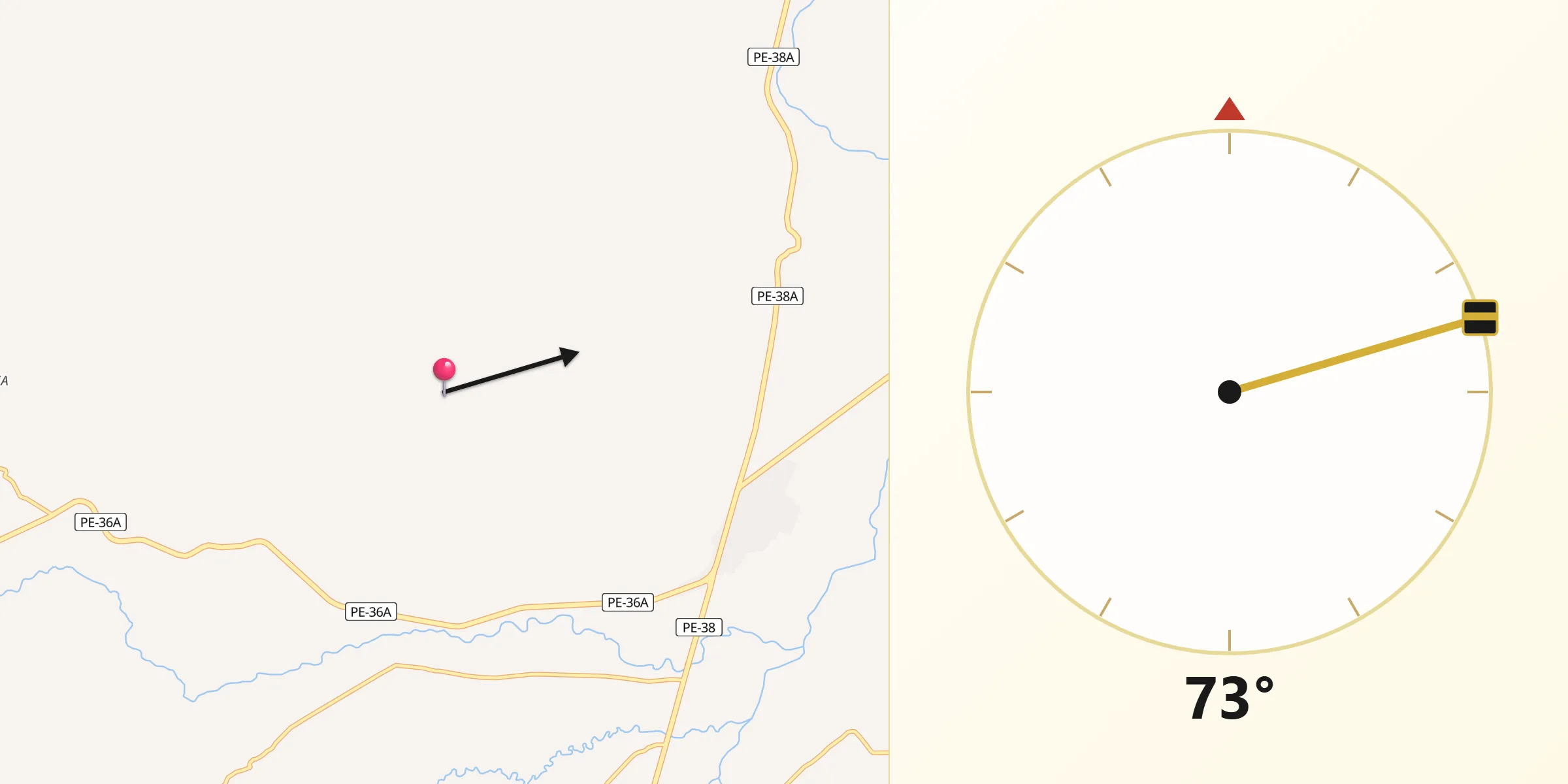 Dirección de la Qibla desde El Collao