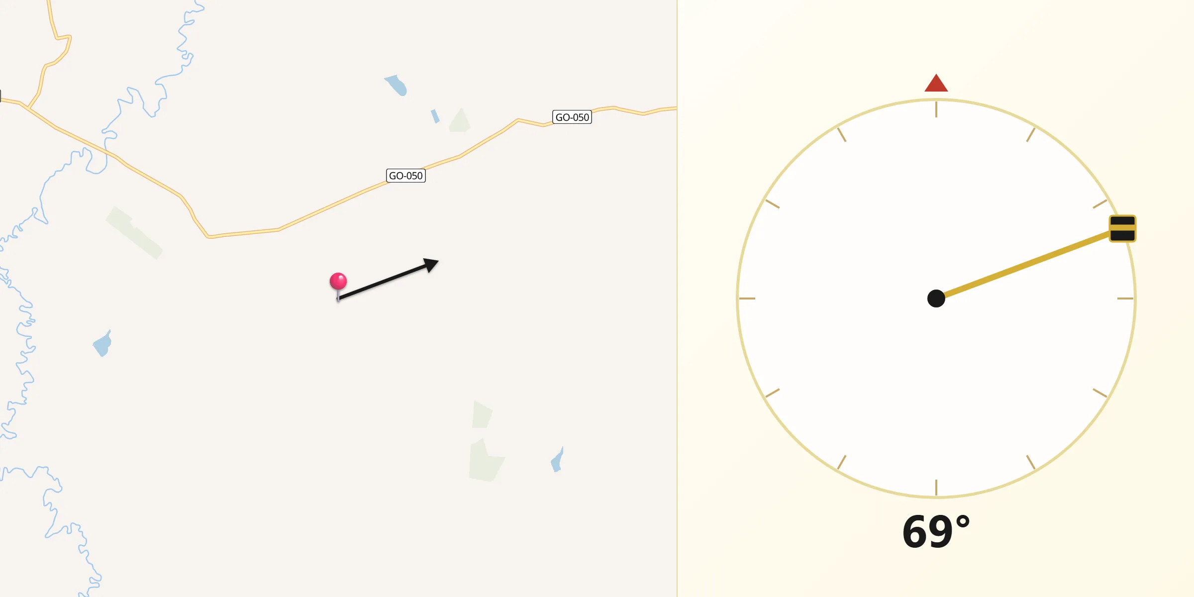 Direção da Qibla a partir de Palminópolis