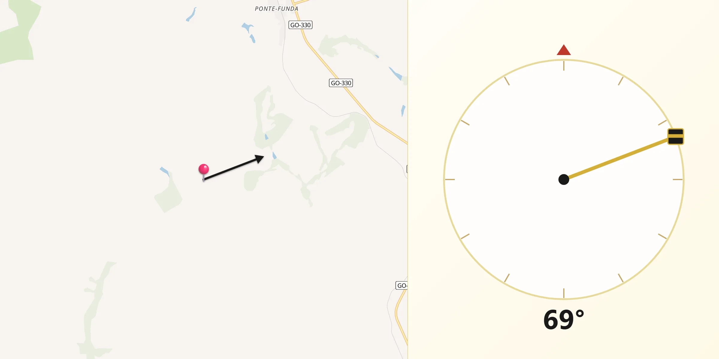 Direção da Qibla a partir de Vianópolis
