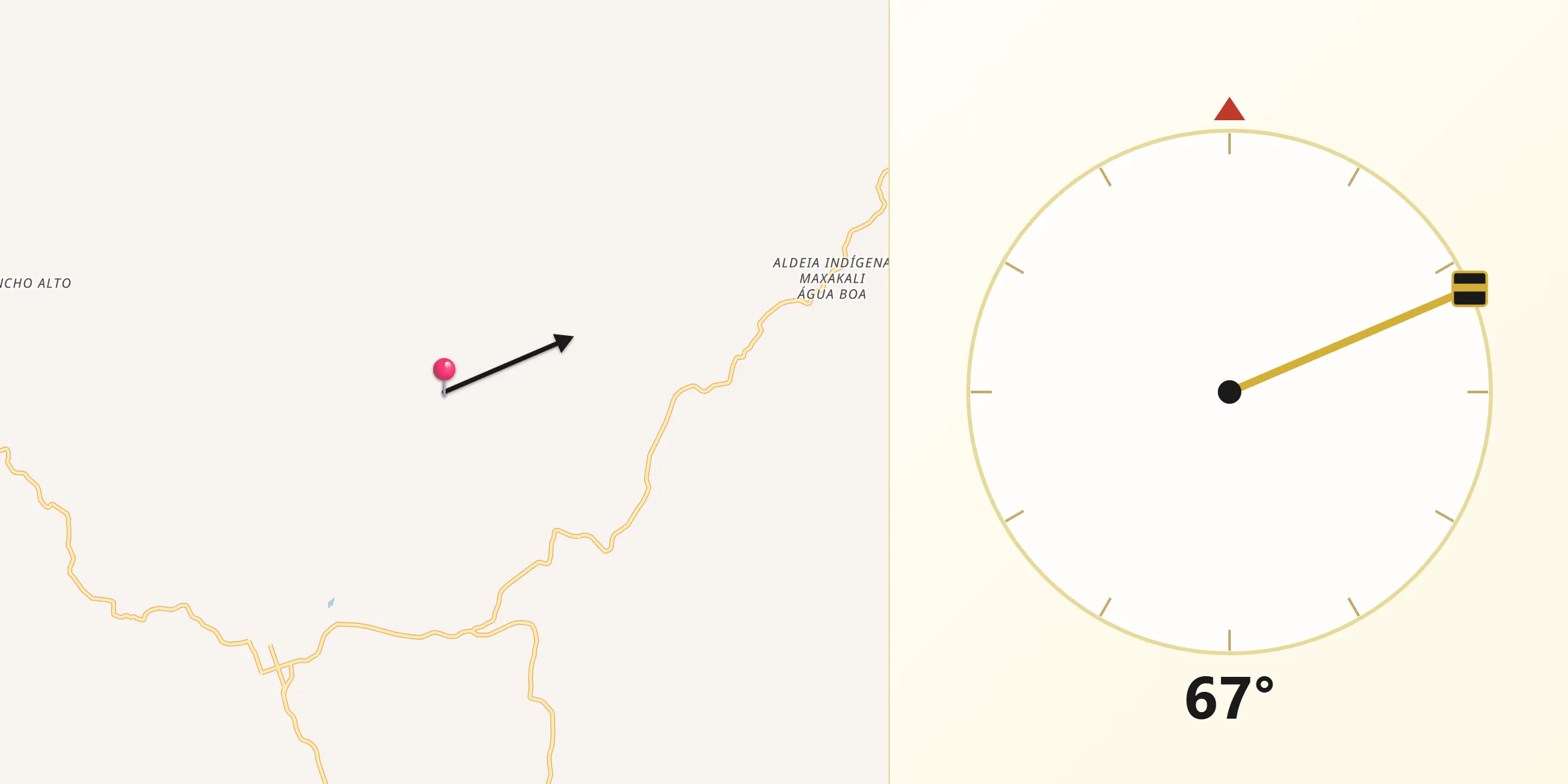 Direção da Qibla a partir de Santa Helena de Minas